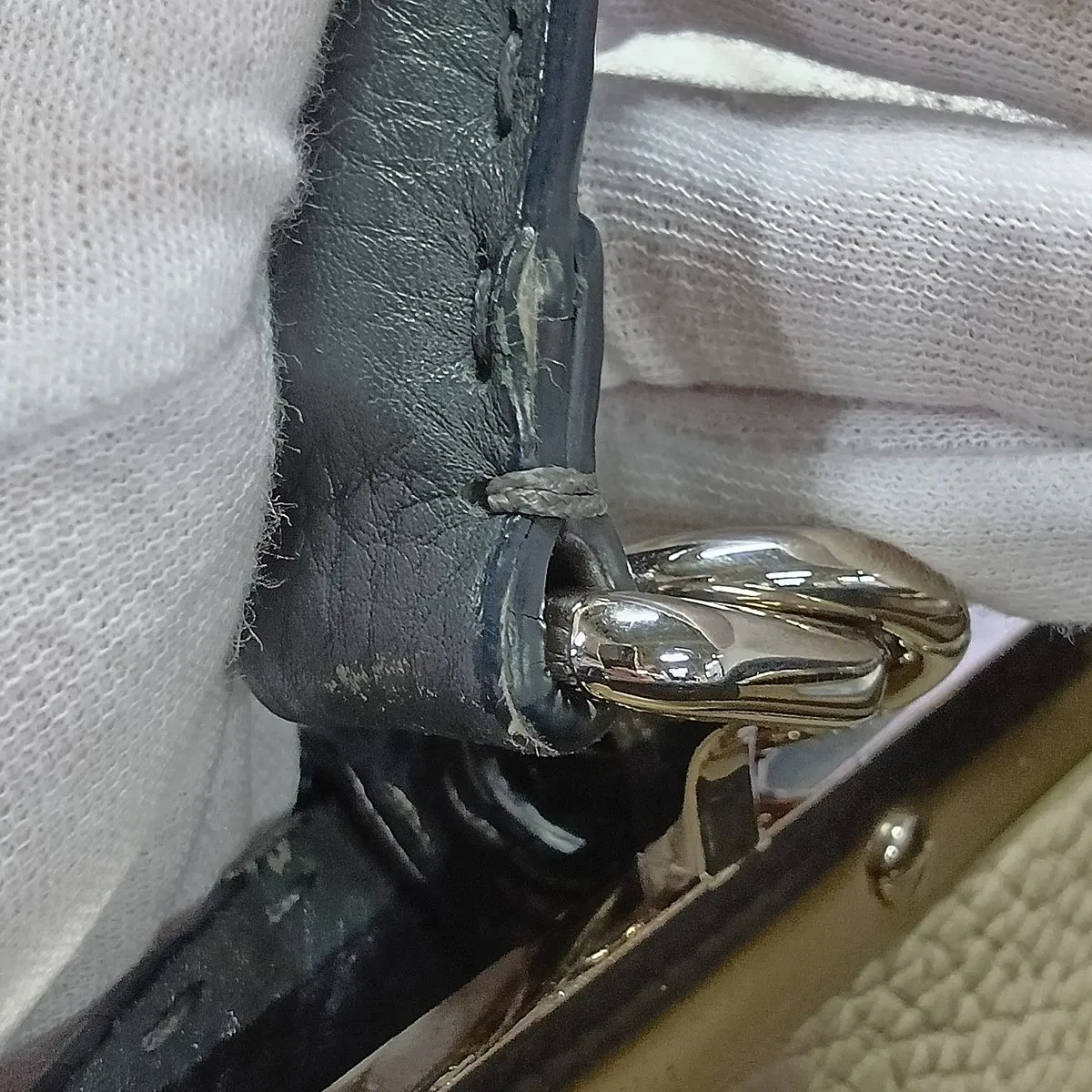 Peekaboo Regular Selleria Leather 2-Way Handbag, Gray 8BN226 — view 15