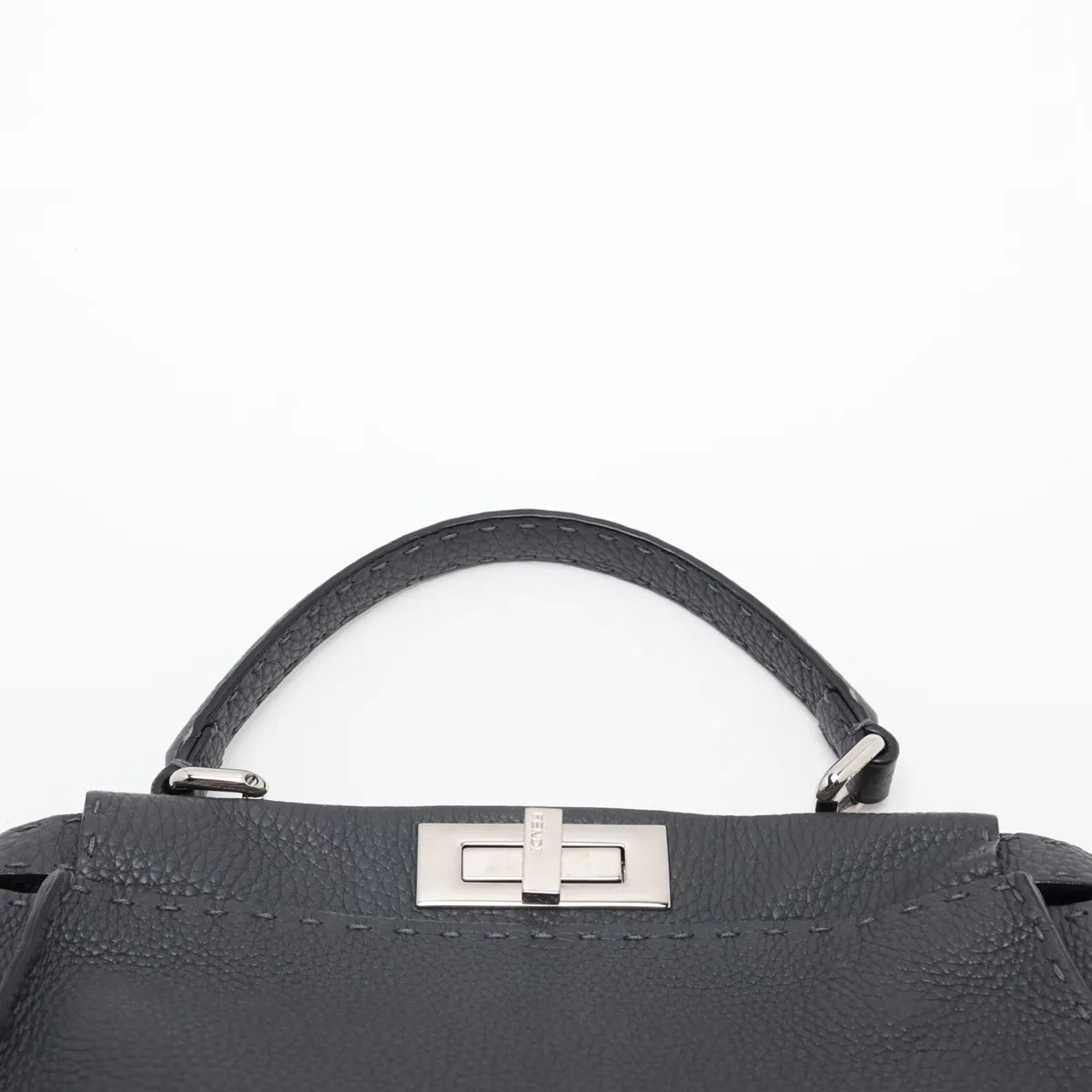 Peekaboo Regular Selleria Leather 2-Way Handbag, Gray 8BN226 — view 6