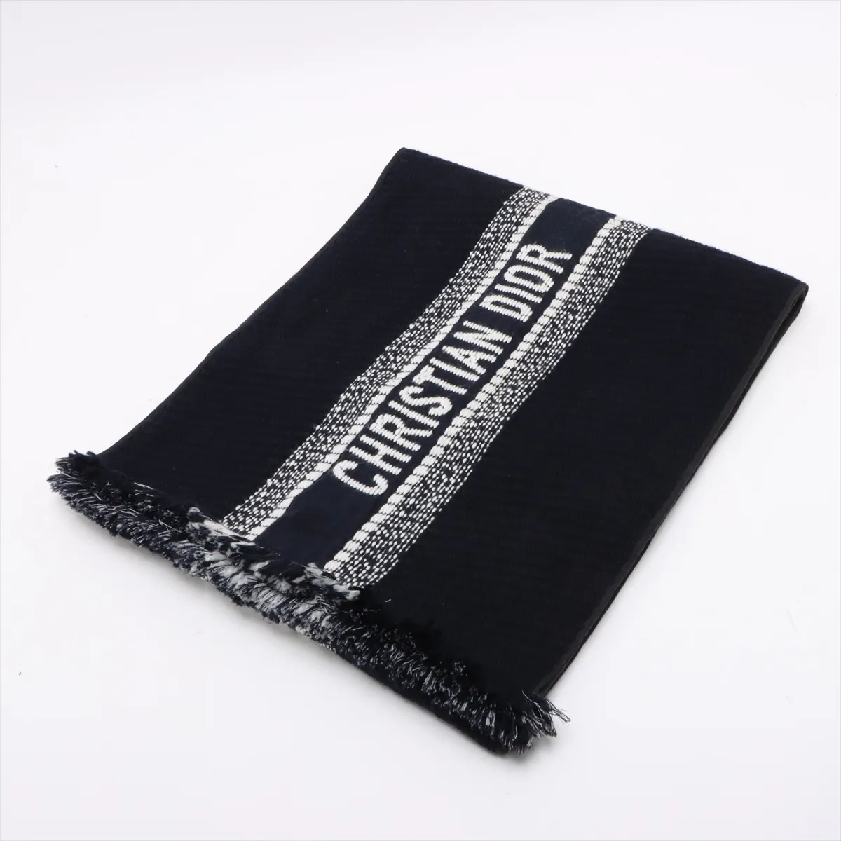 Oblique muffler wool navy