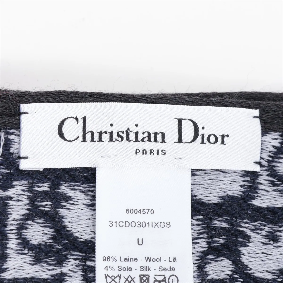 Oblique muffler wool navy — view 3