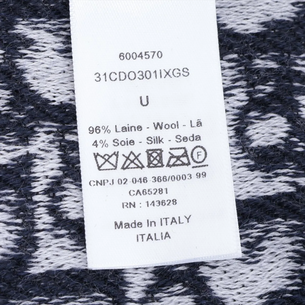 Oblique muffler wool navy — view 4