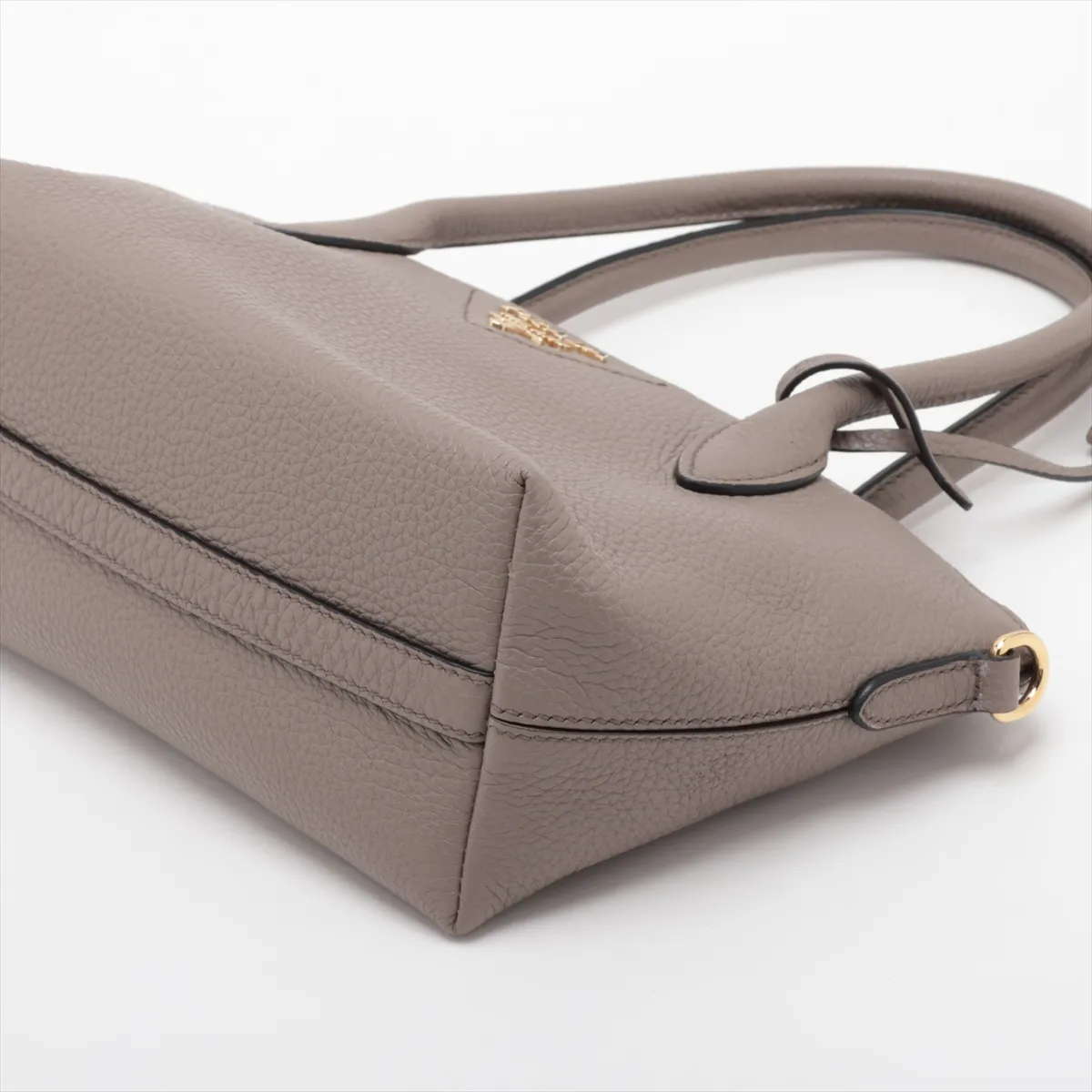 Vitello Daino 1BA472 Leather 2-Way Handbag, Gray — view 3