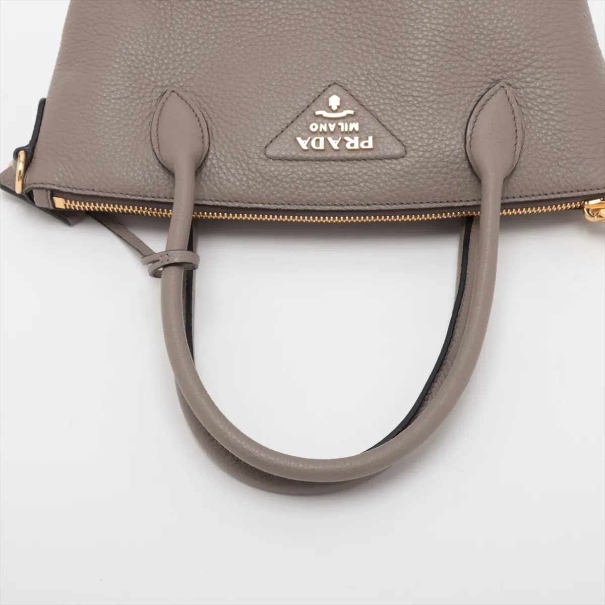 Vitello Daino 1BA472 Leather 2-Way Handbag, Gray — view 5
