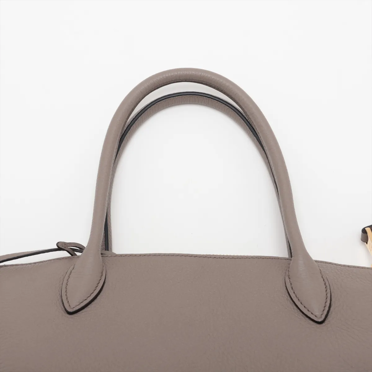 Vitello Daino 1BA472 Leather 2-Way Handbag, Gray — view 6