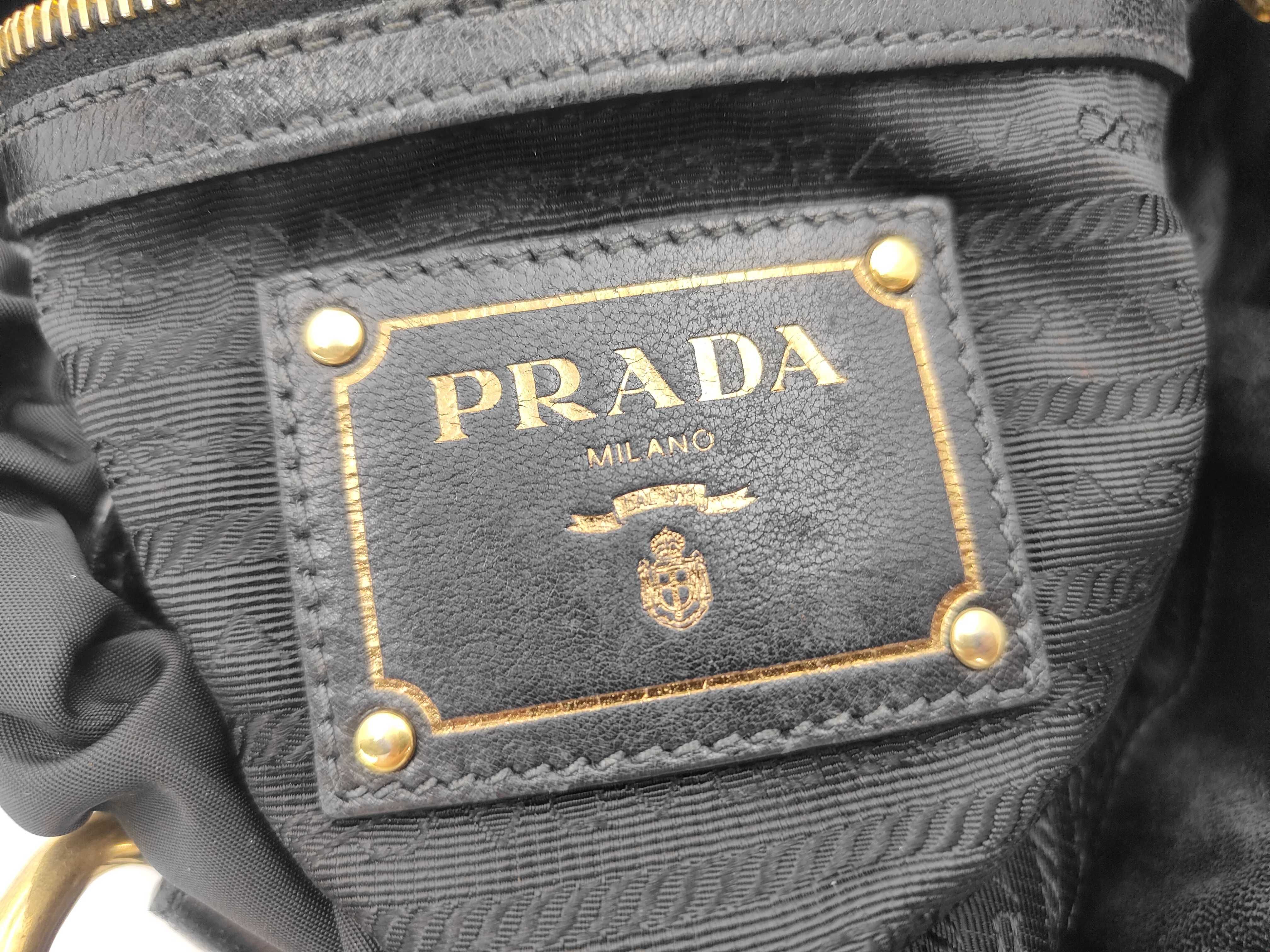 Nylon Gathered 2-Way Handbag Black Handbag — view 11