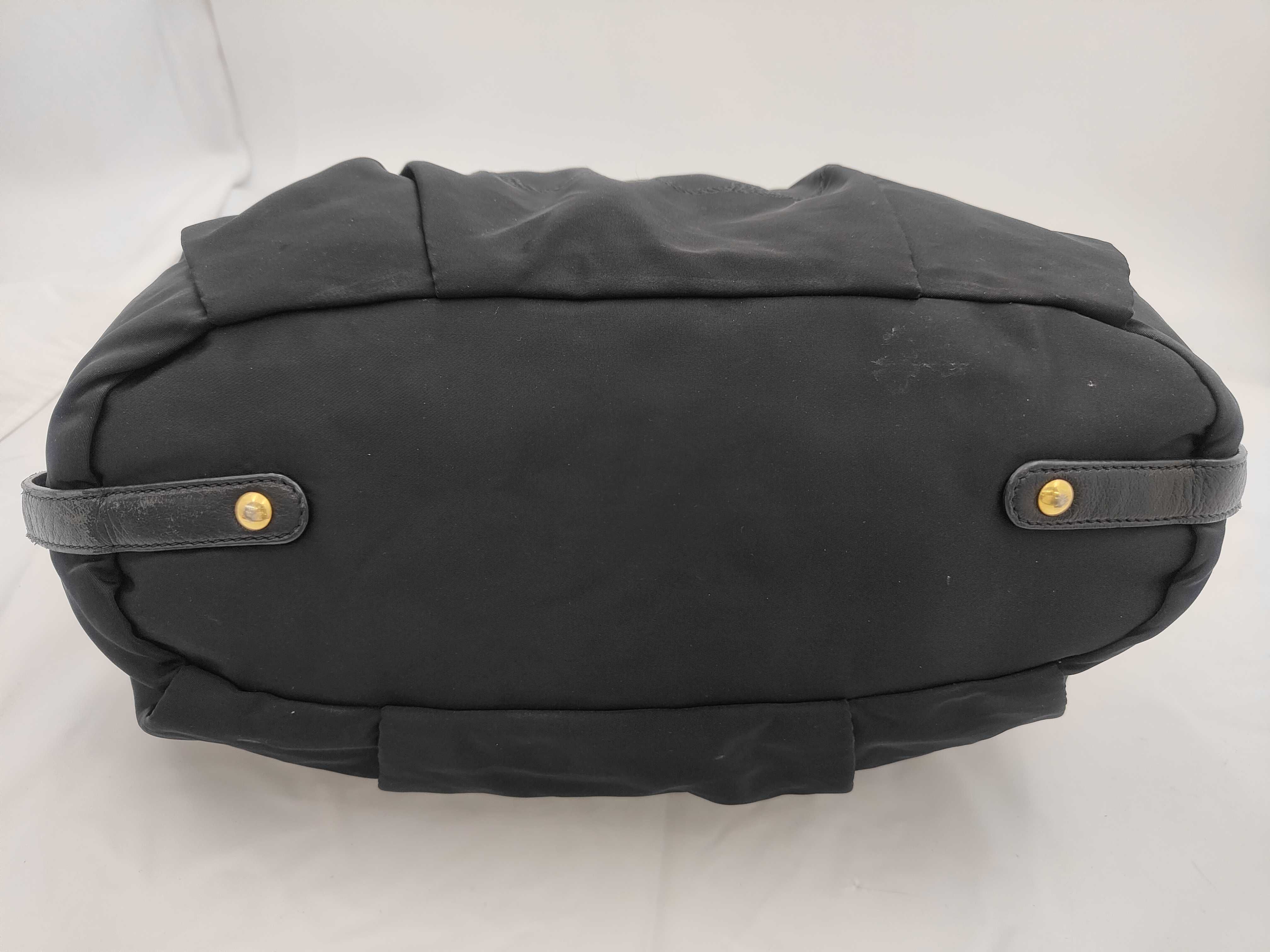 Nylon Gathered 2-Way Handbag Black Handbag — view 7