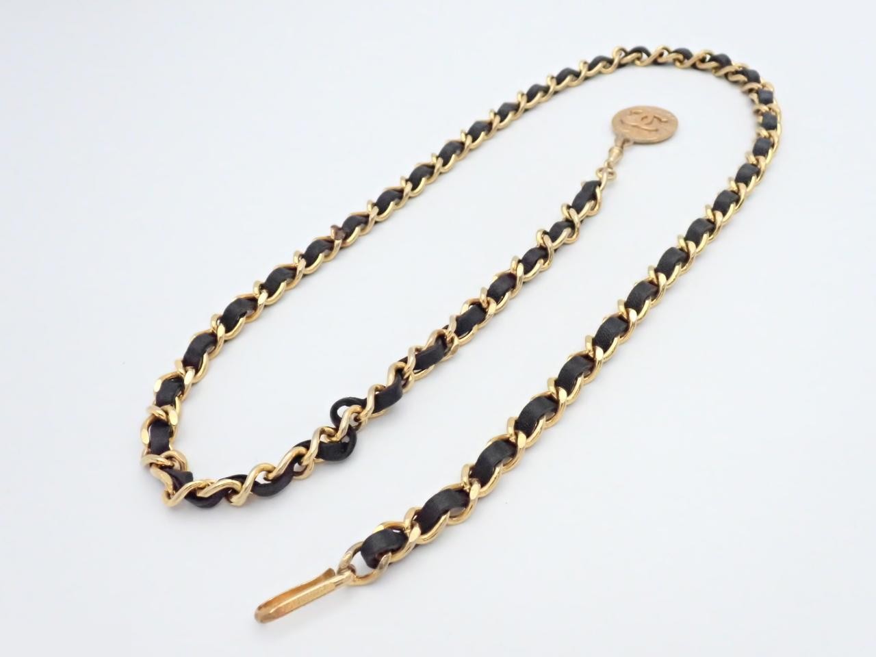 Coco Mark Leather Chain Belt (approx. 85cm) — view 2