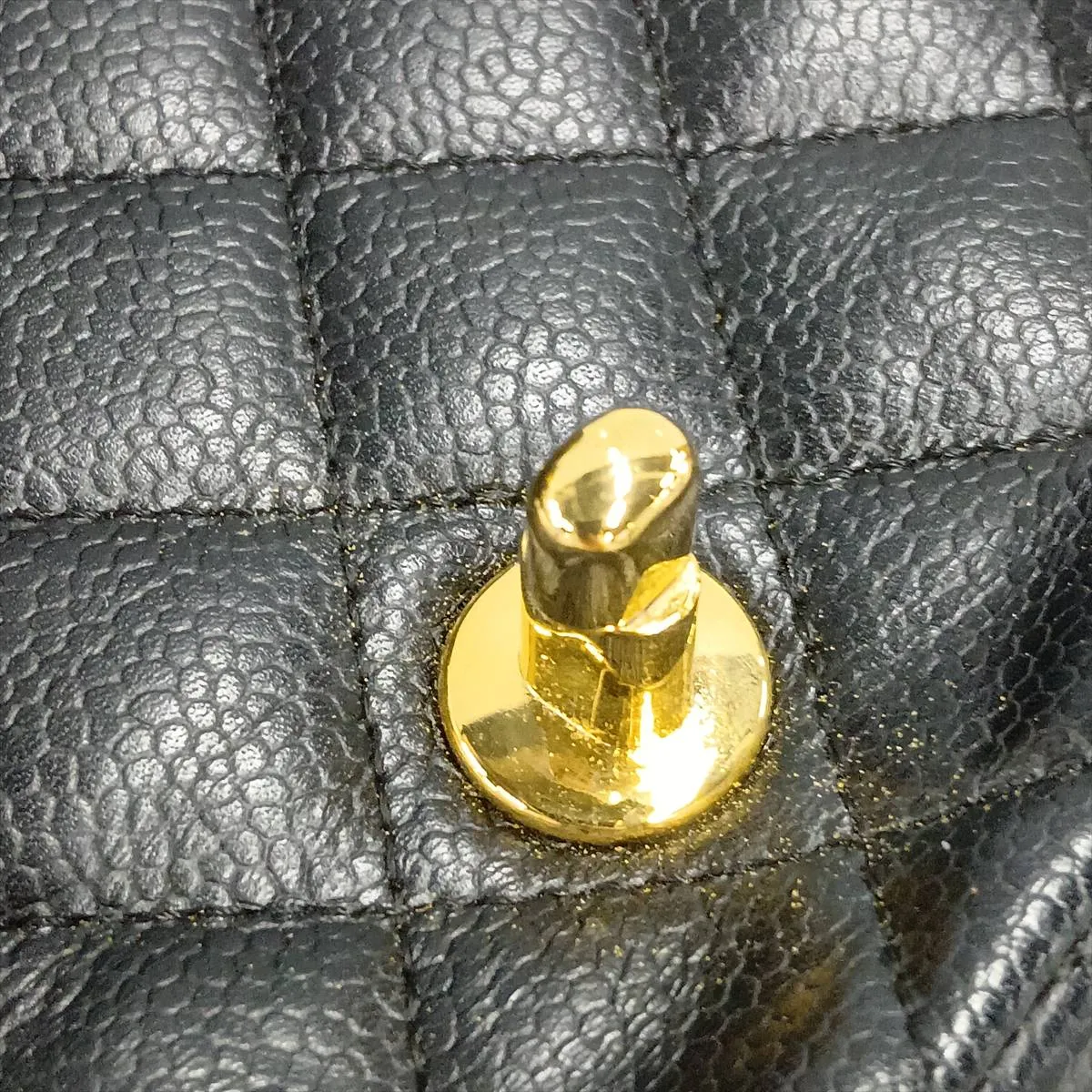 Mini Matelassé 17 Caviar Skin Single Flap Single Chain Bag, Black with Gold Hardware, 11473820, Serial Number 11-A35200 — view 11