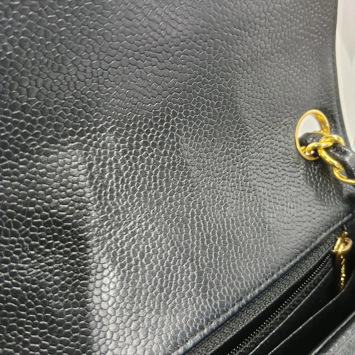 Mini Matelassé 17 Caviar Skin Single Flap Single Chain Bag, Black with Gold Hardware, 11473820, Serial Number 11-A35200 — view 12