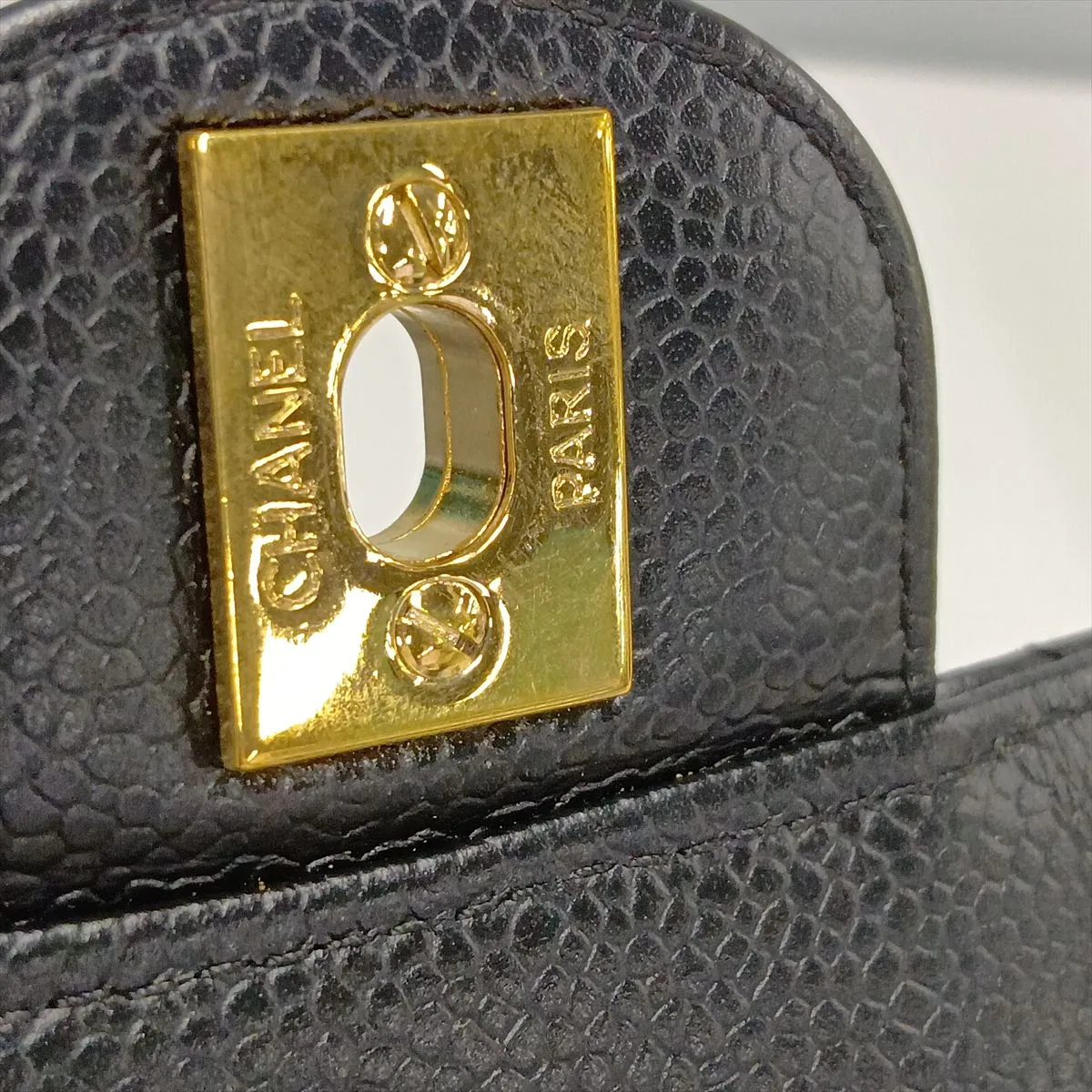 Mini Matelassé 17 Caviar Skin Single Flap Single Chain Bag, Black with Gold Hardware, 11473820, Serial Number 11-A35200 — view 13