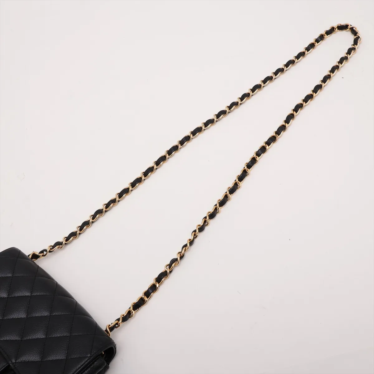 Mini Matelassé 17 Caviar Skin Single Flap Single Chain Bag, Black with Gold Hardware, 11473820, Serial Number 11-A35200 — view 5