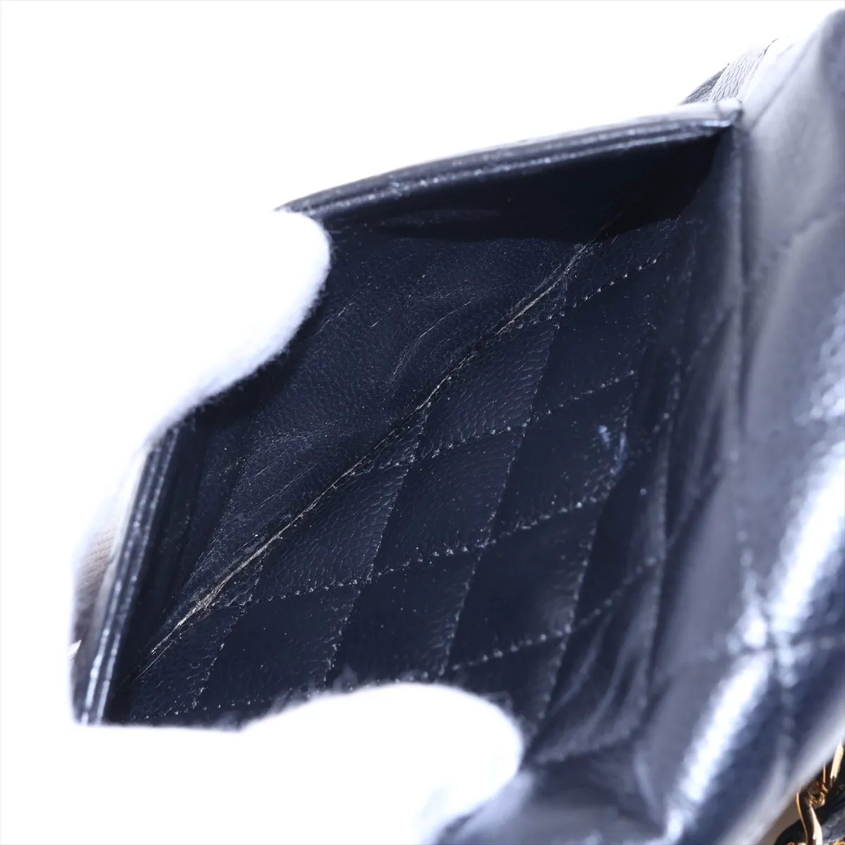 Mini Matelassé 17 Caviar Skin Single Flap Single Chain Bag, Black with Gold Hardware, 11473820, Serial Number 11-A35200 — view 9