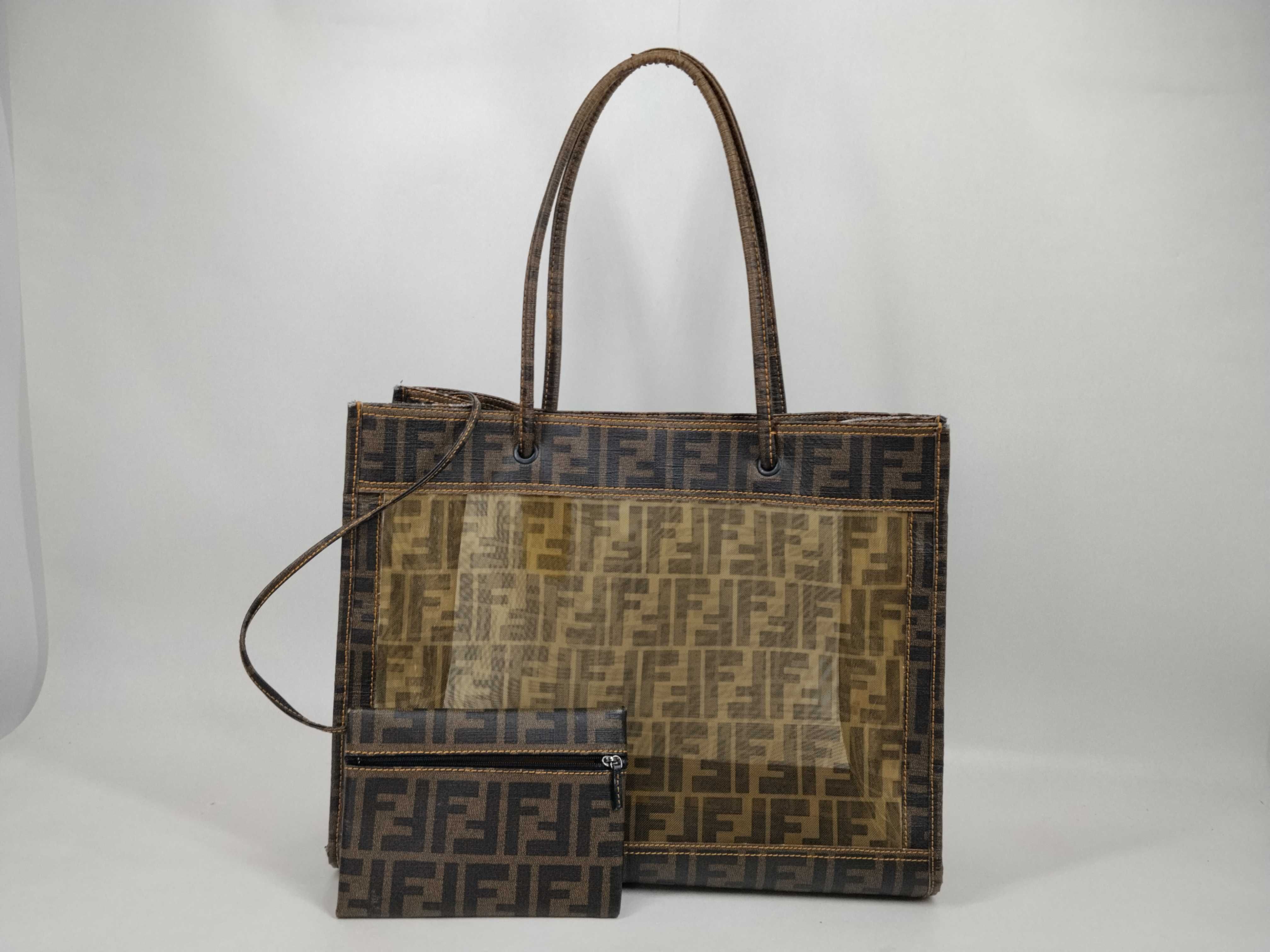Zucca pattern mesh tote bag