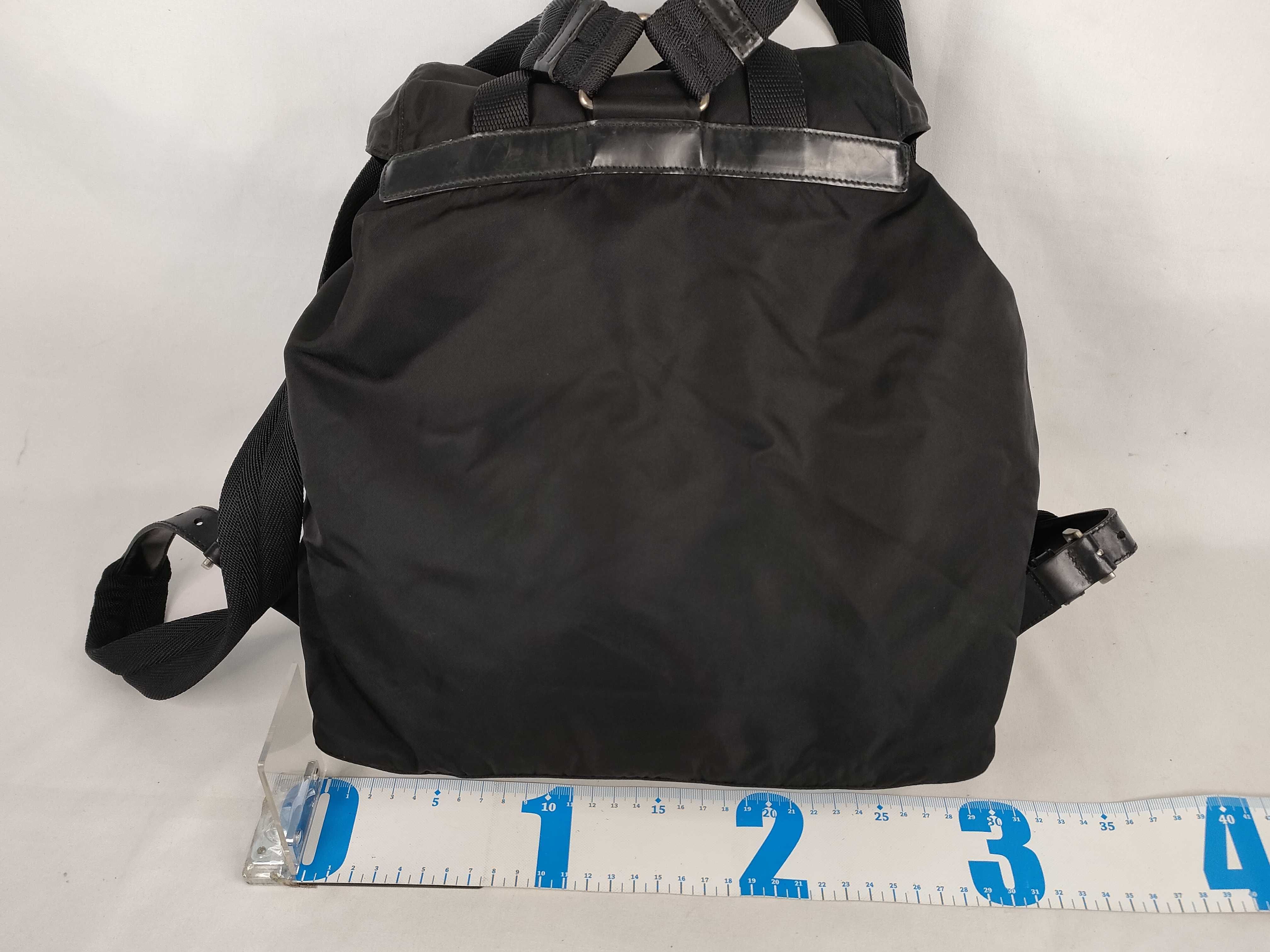 nylon backpack, Prada backpack with triangular logo, black. — view 2