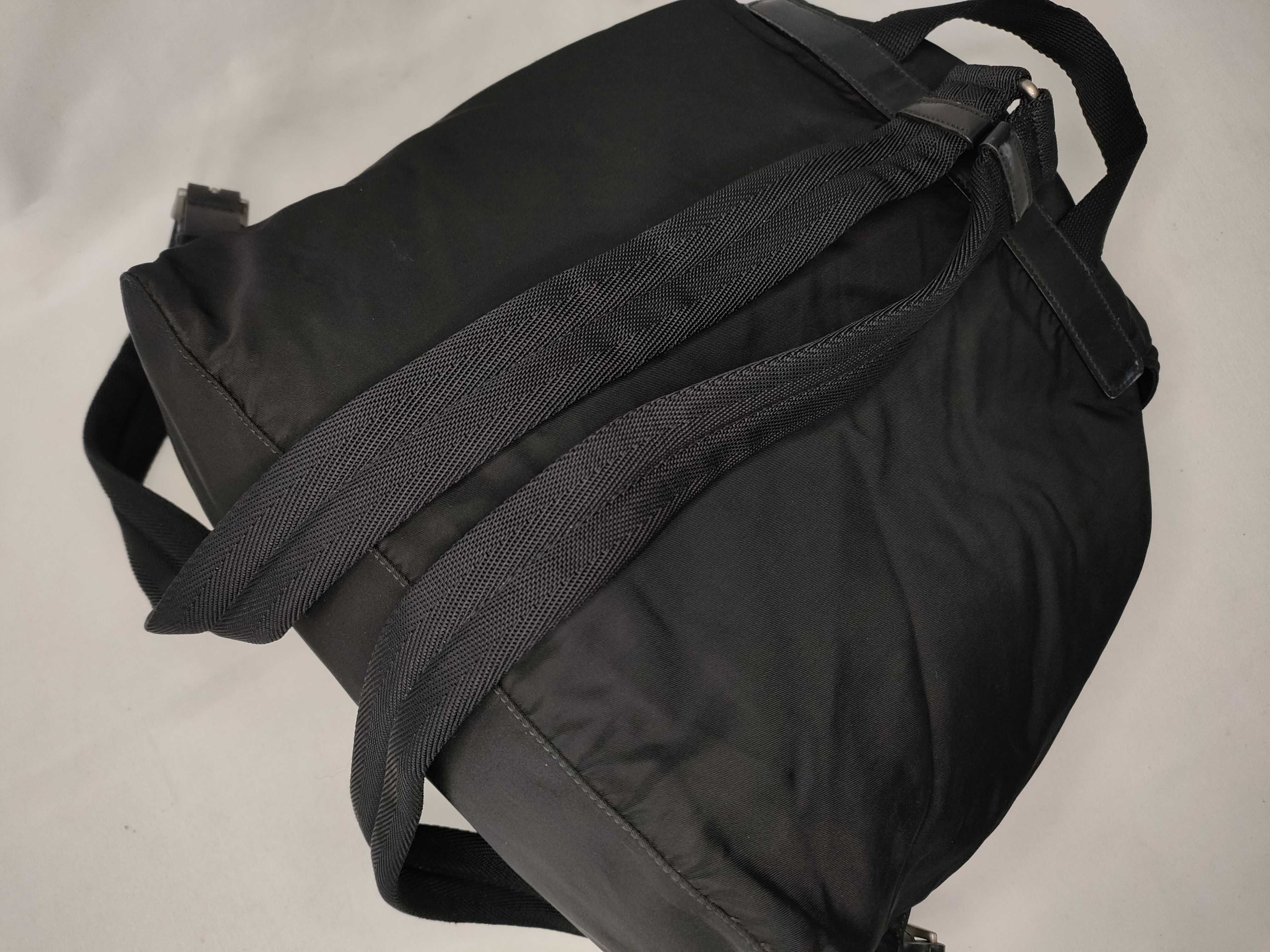 nylon backpack, Prada backpack with triangular logo, black. — view 3