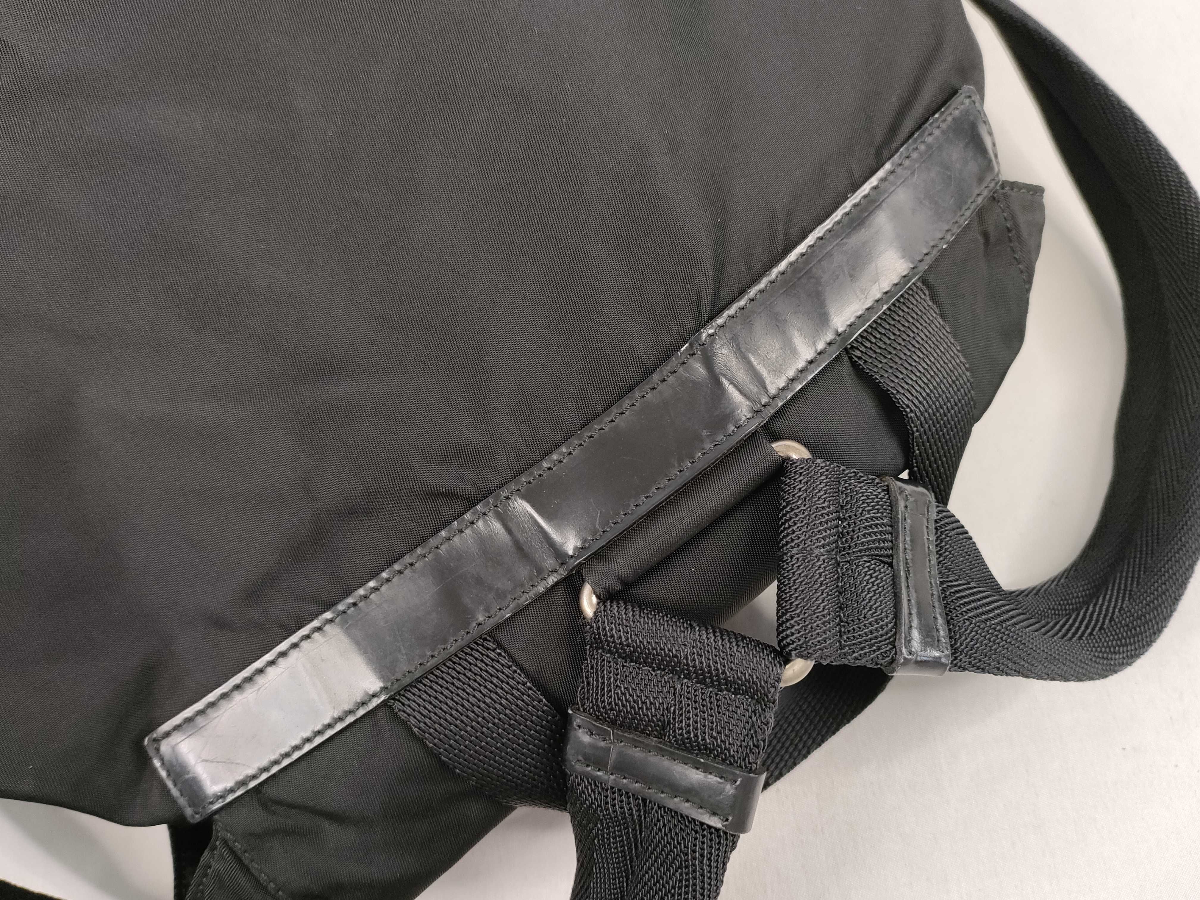 nylon backpack, Prada backpack with triangular logo, black. — view 5