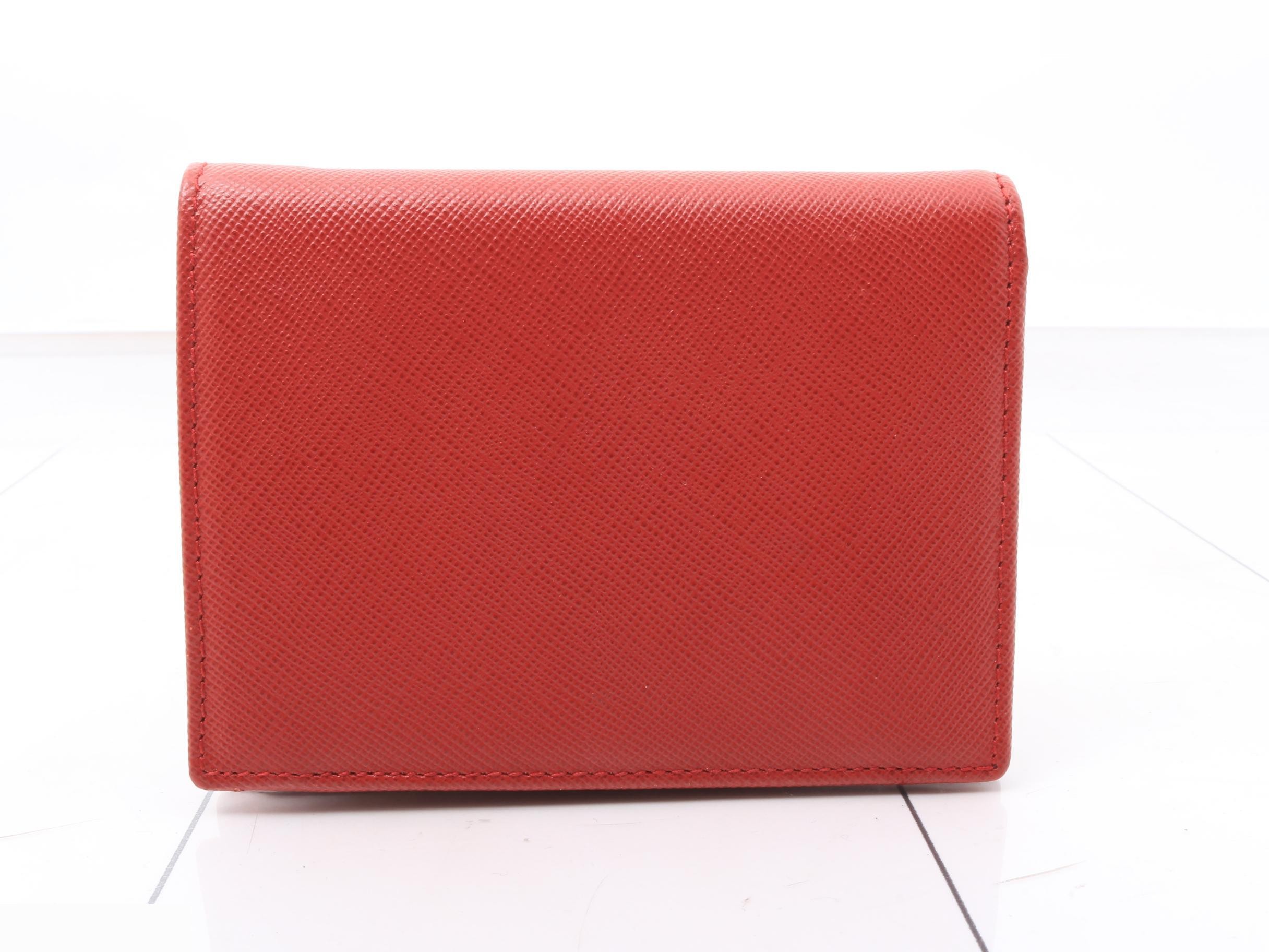 Bi-fold wallet, Saffiano leather, red — view 2