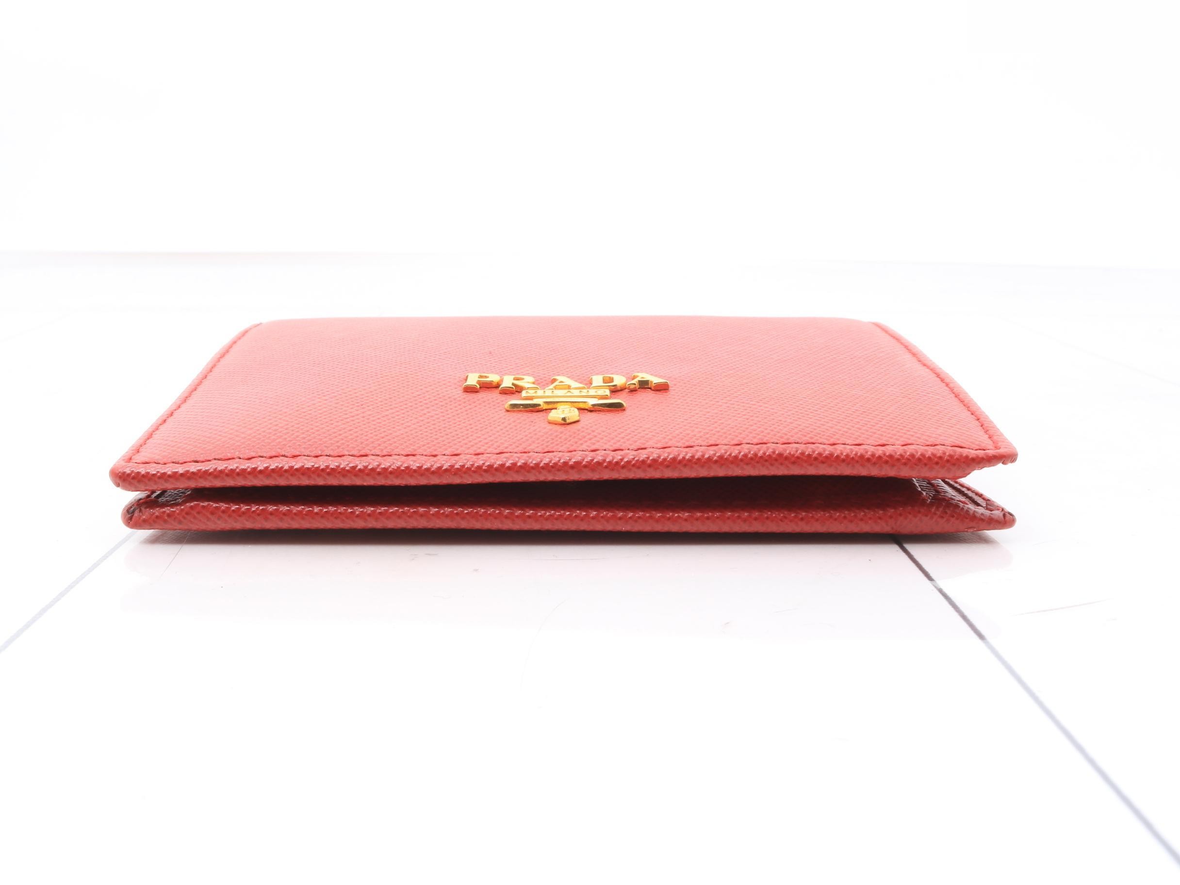 Bi-fold wallet, Saffiano leather, red — view 3