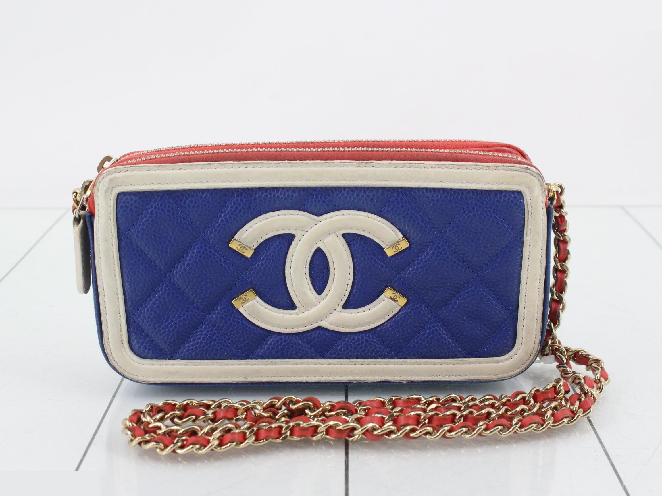 CC Filigree Caviar Skin Chain Wallet