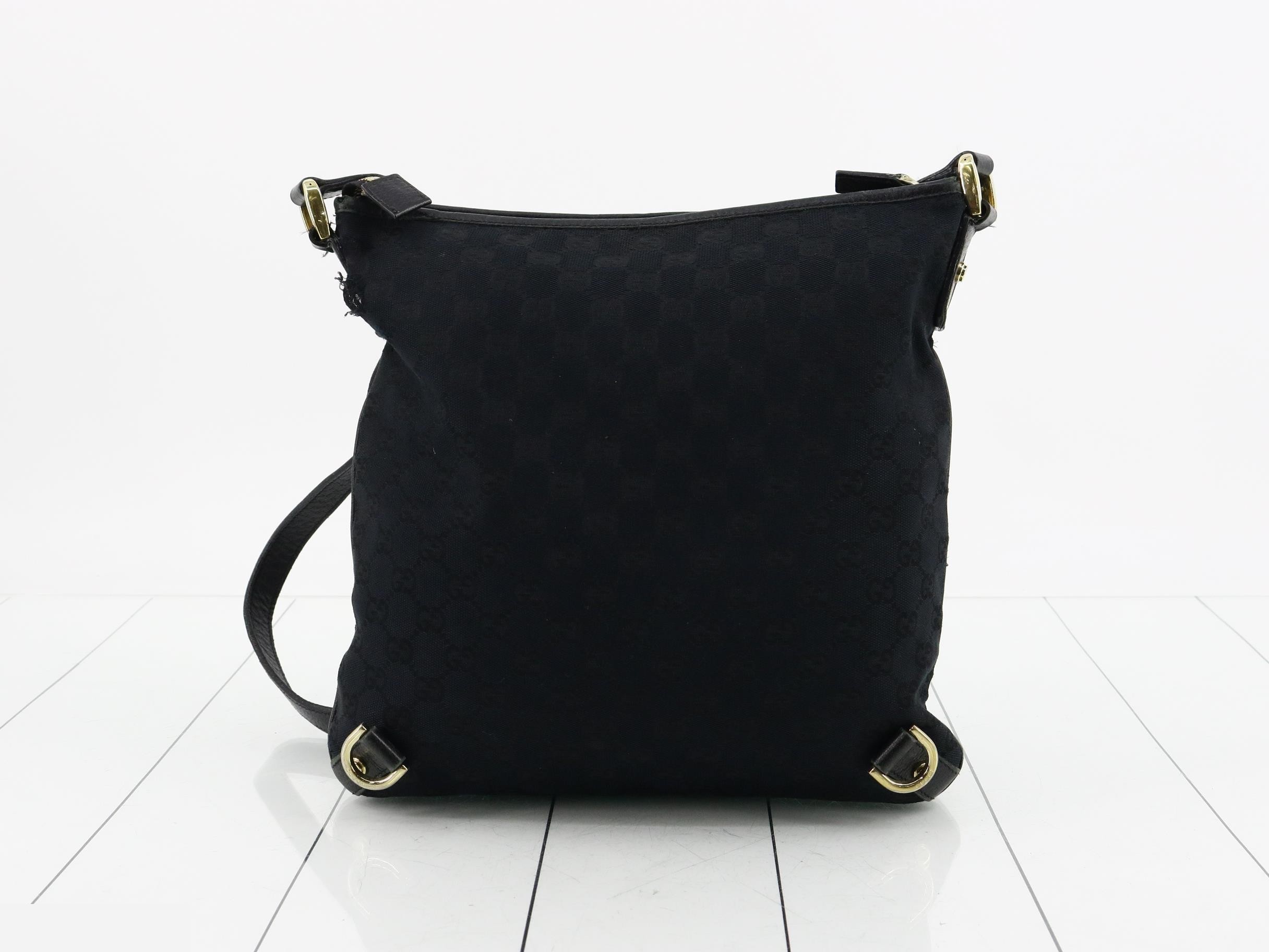 Canvas Shoulder Bag, Abbey, Black, 131326 — view 2