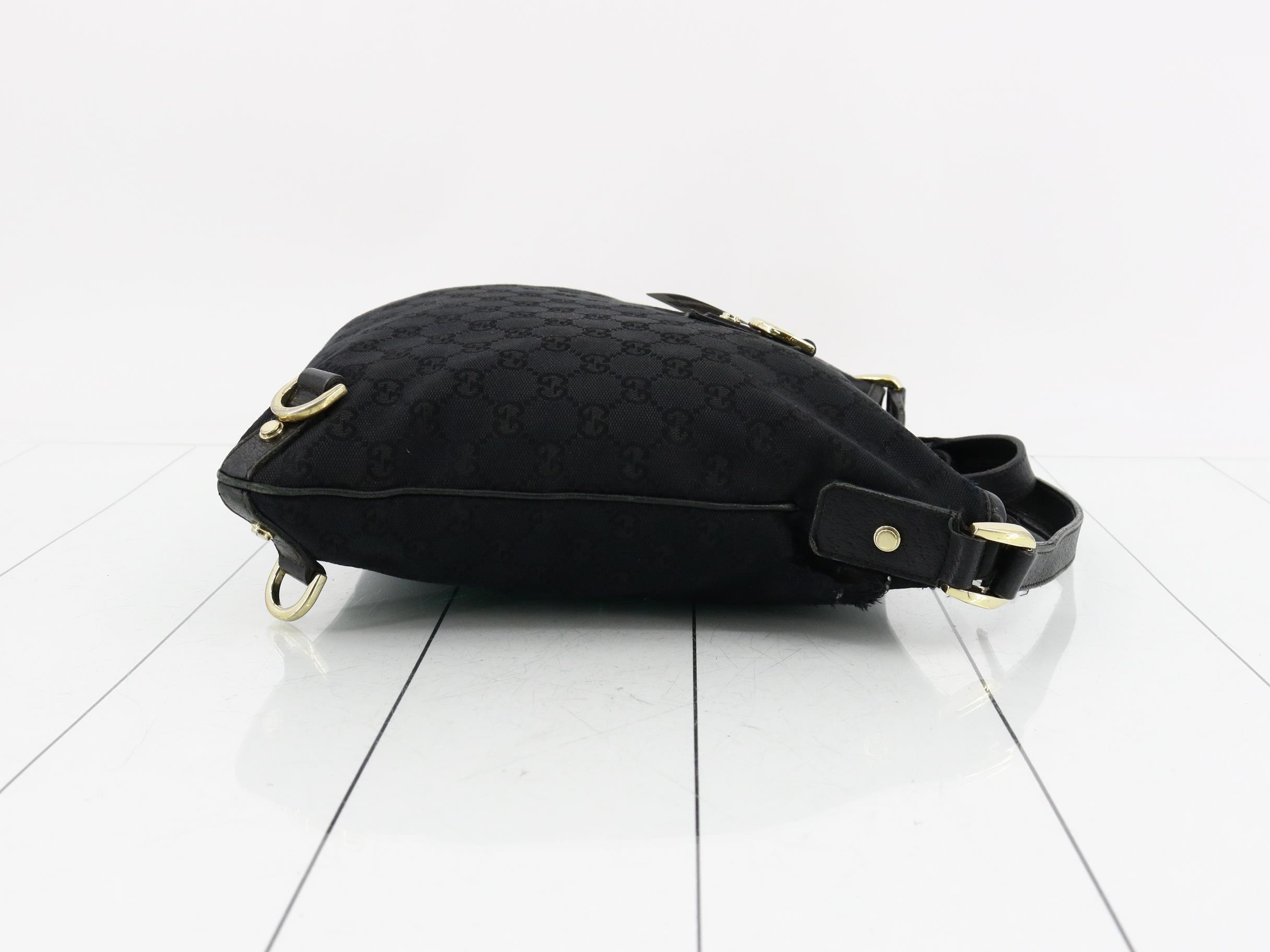 Canvas Shoulder Bag, Abbey, Black, 131326 — view 3