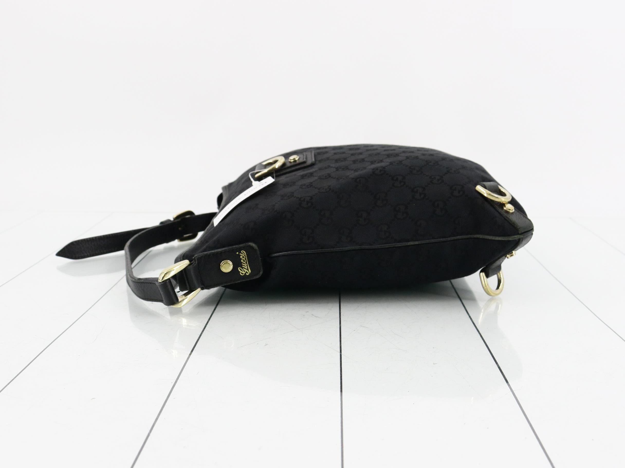 Canvas Shoulder Bag, Abbey, Black, 131326 — view 4