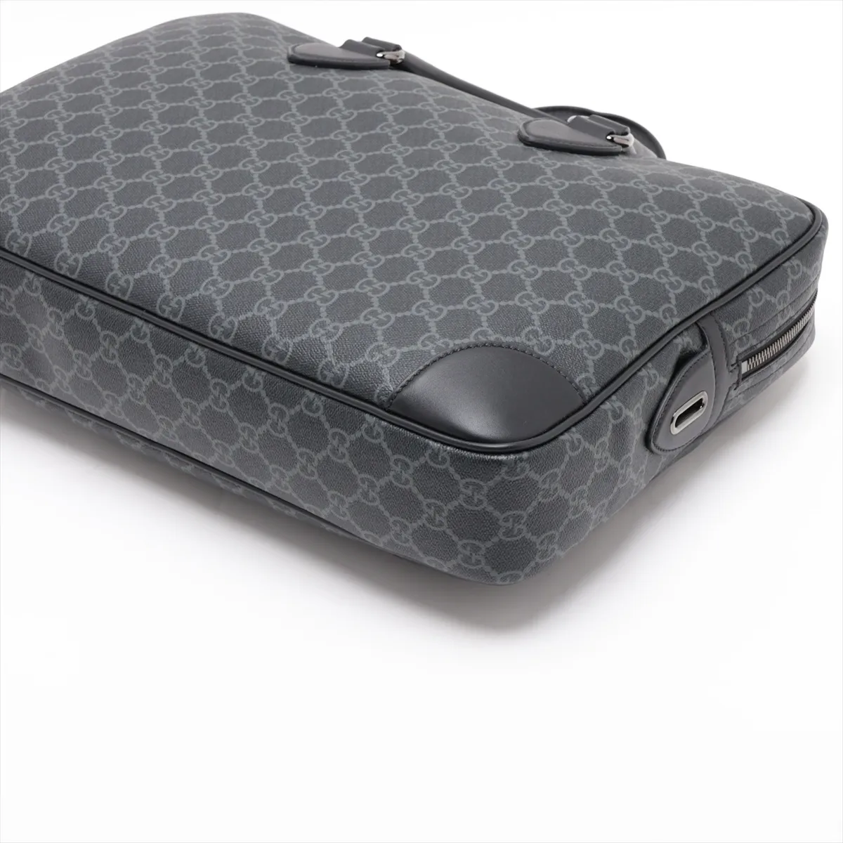 GG Supreme 821149 PVC x Leather 2-Way Business Bag, Black — view 3