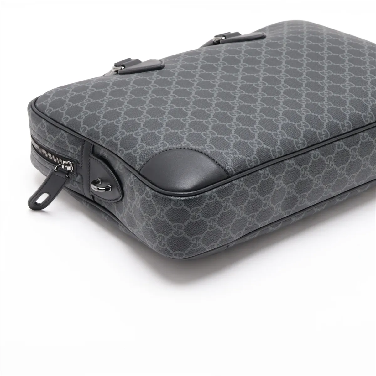 GG Supreme 821149 PVC x Leather 2-Way Business Bag, Black — view 4
