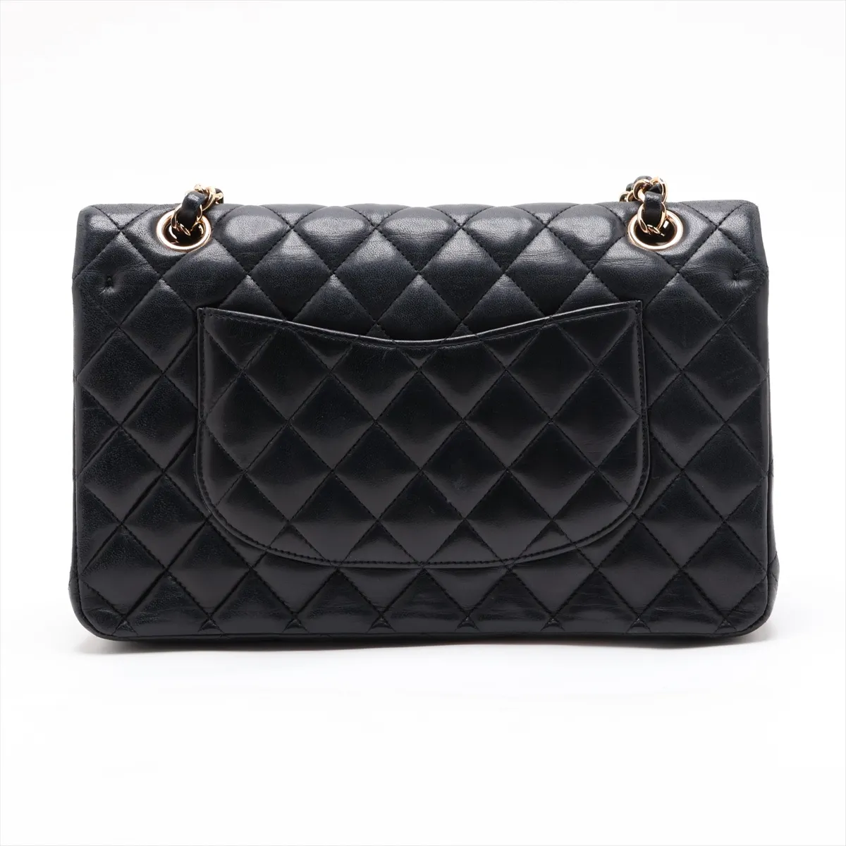 [Individually packaged] Chanel Matelassé 25 Lambskin Double Flap Double Chain Bag, Black with Gold Hardware, 19559657, Serial Number , A01112 — view 2