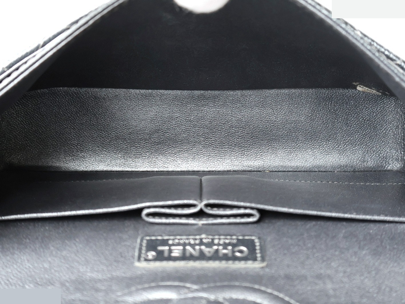 Caviar leather Matelassé 25, double flap, double chain, gray metallic. — view 12