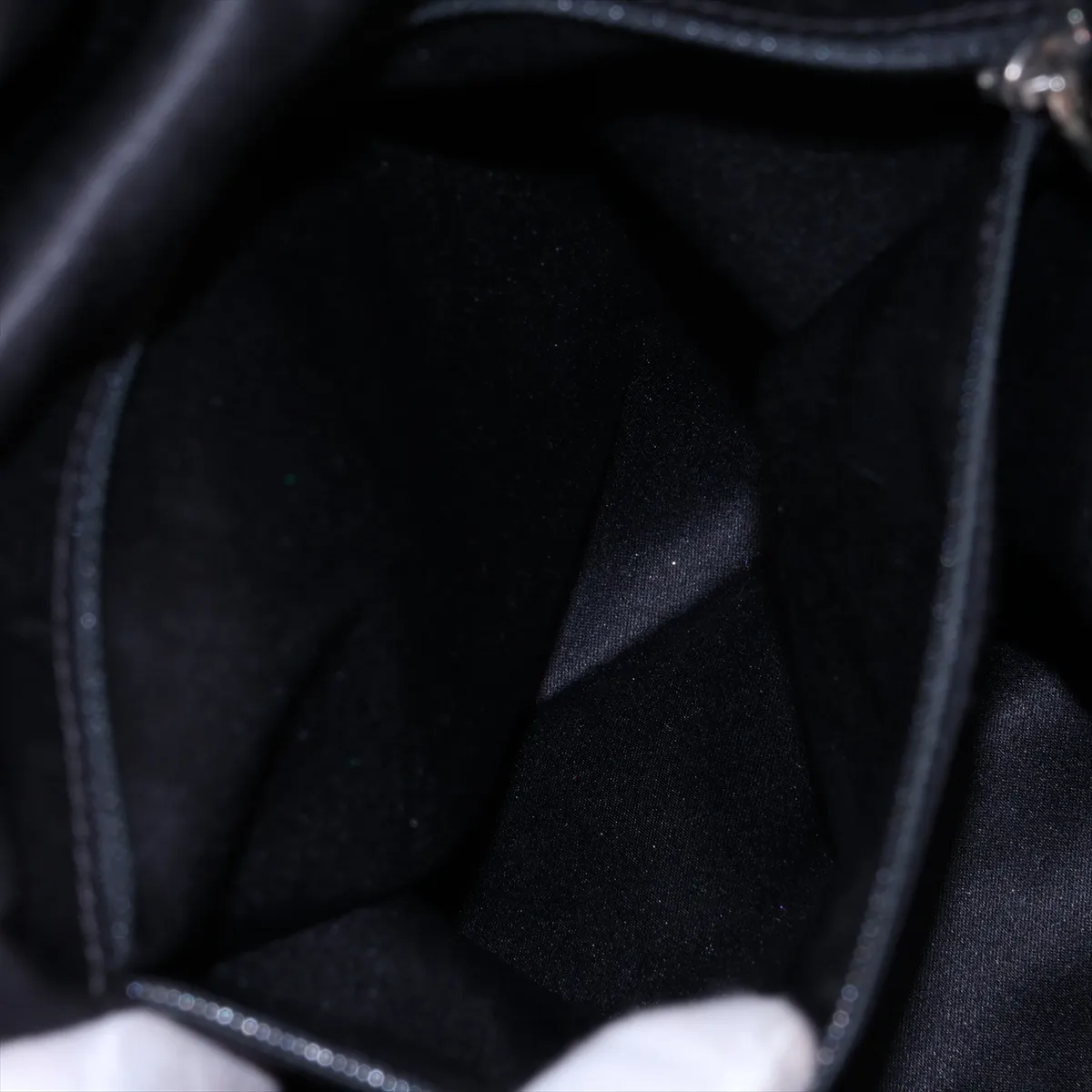 Matelassé Nylon x Tweed Backpack, White x Black, Silver Hardware, 25037681, Serial Number 25 — view 8
