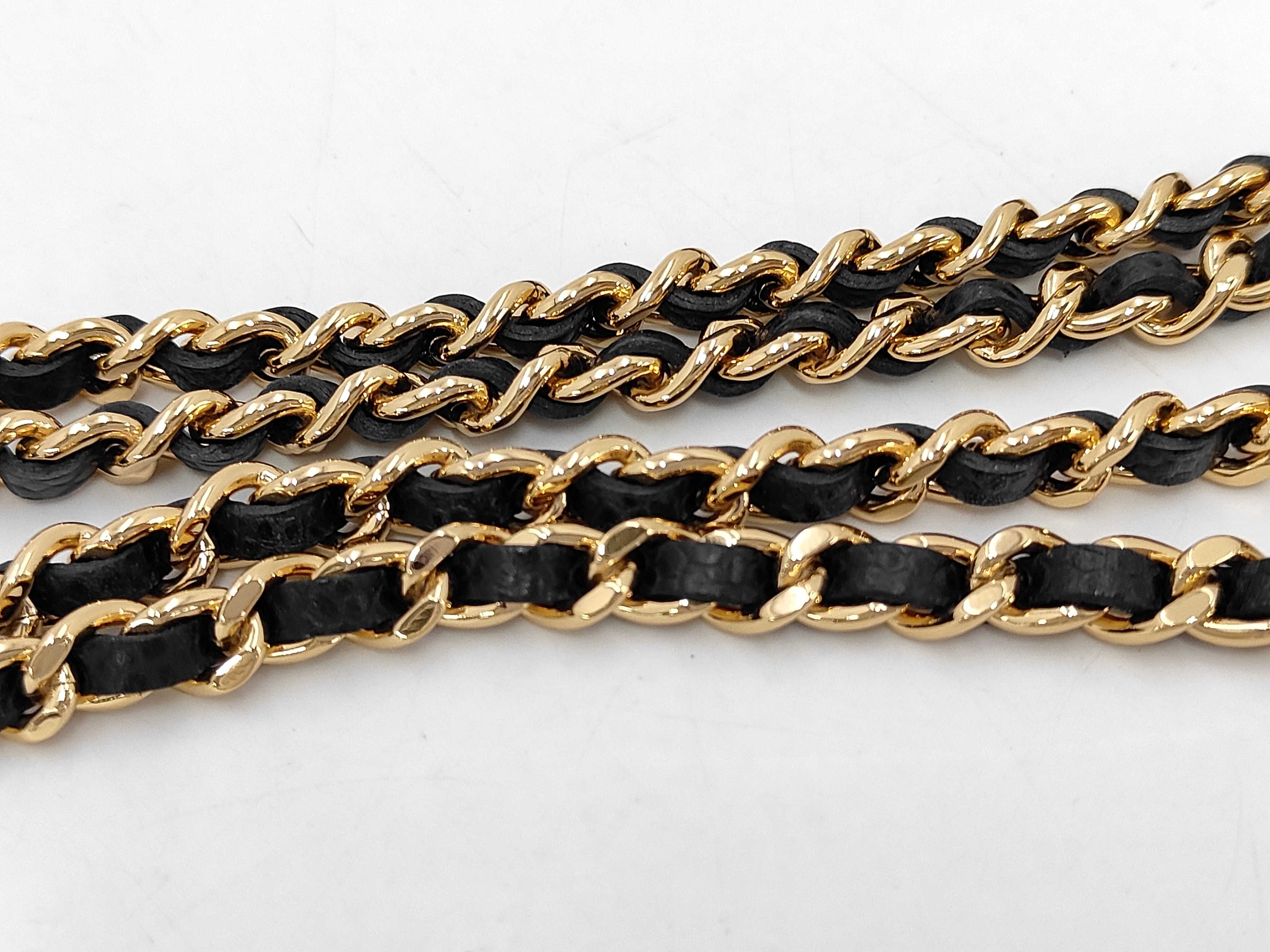 Matelassé Chain Wallet, Caviar Leather, Black, Gold Hardware, Shoulder Bag — view 6