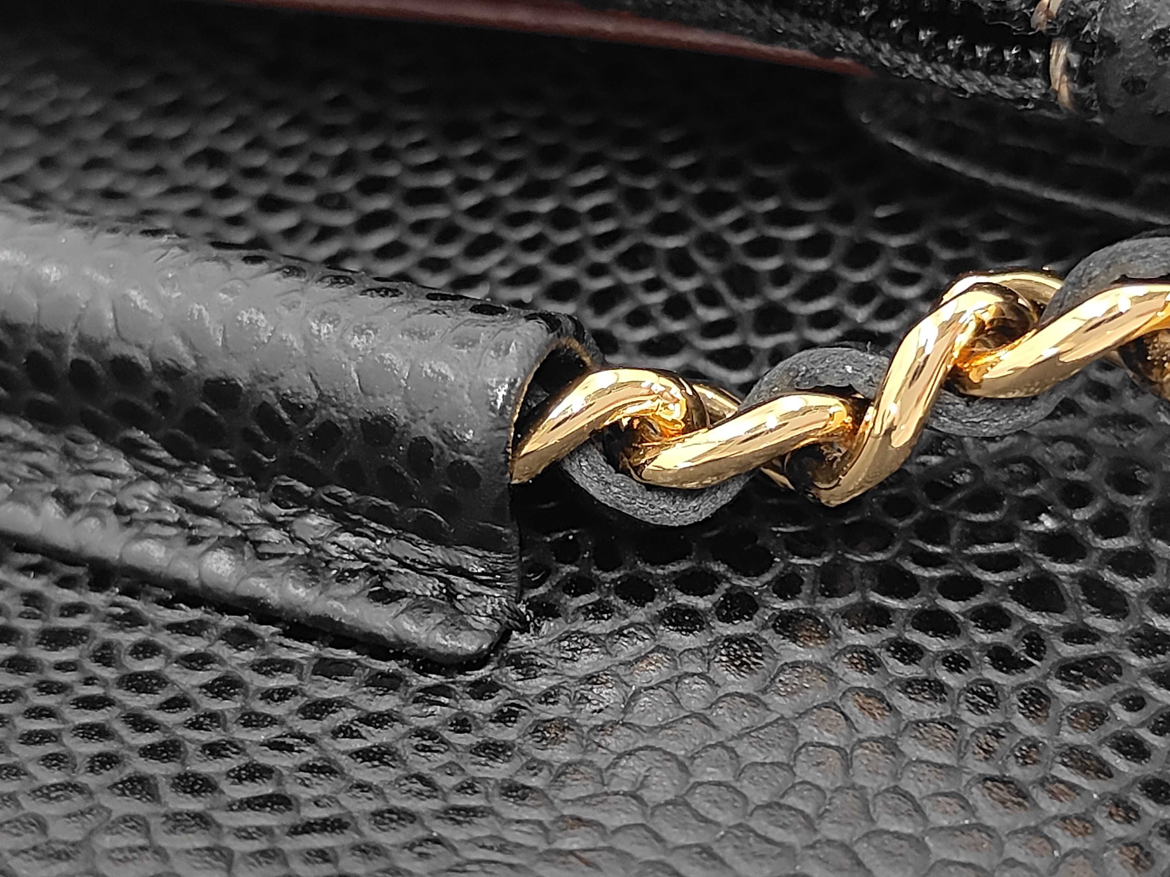 Matelassé Chain Wallet, Caviar Leather, Black, Gold Hardware, Shoulder Bag — view 7