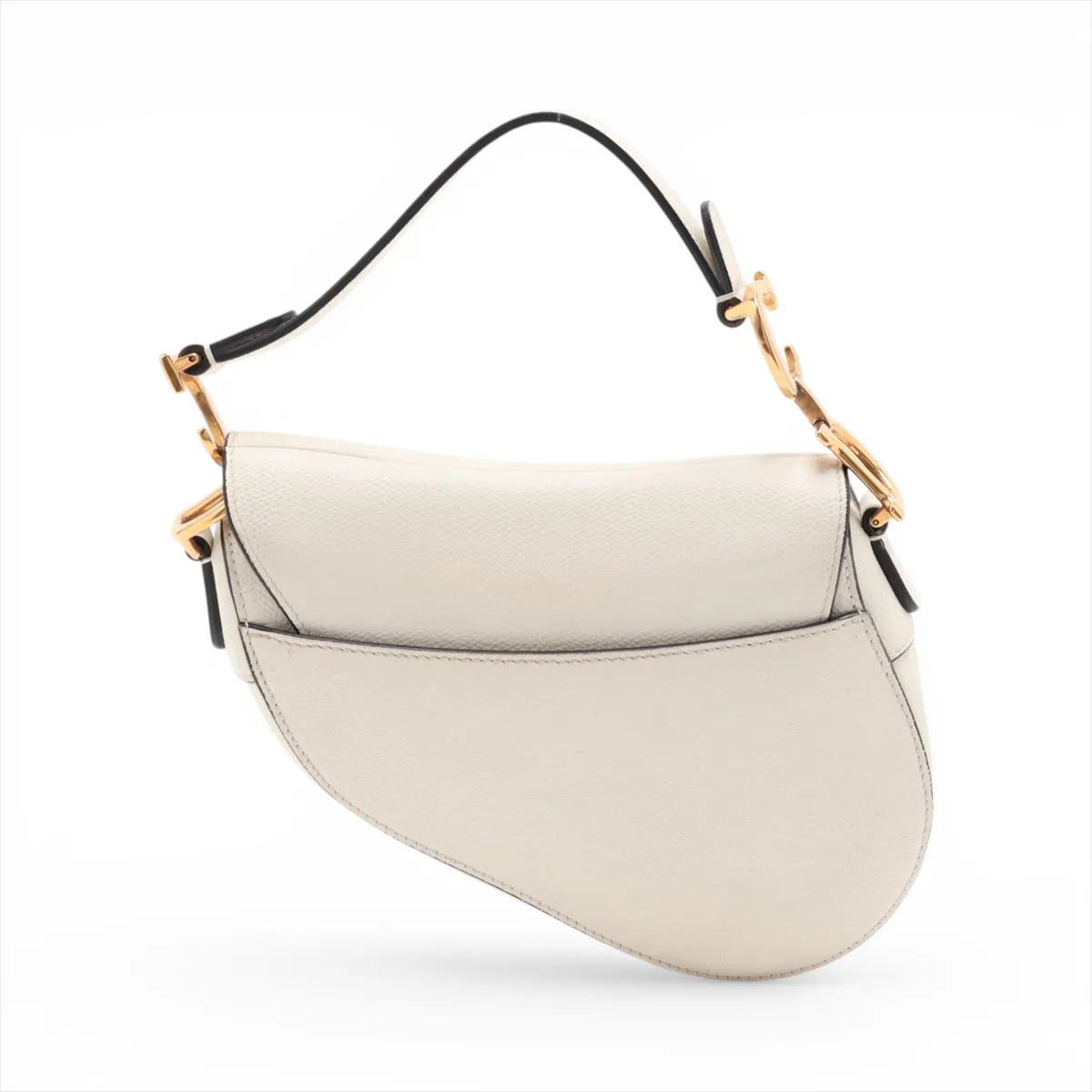 Saddle Leather Handbag, White — view 2