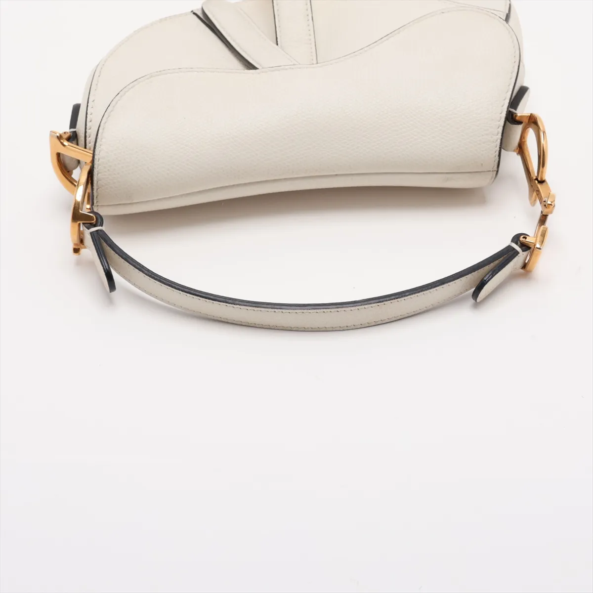 Saddle Leather Handbag, White — view 5