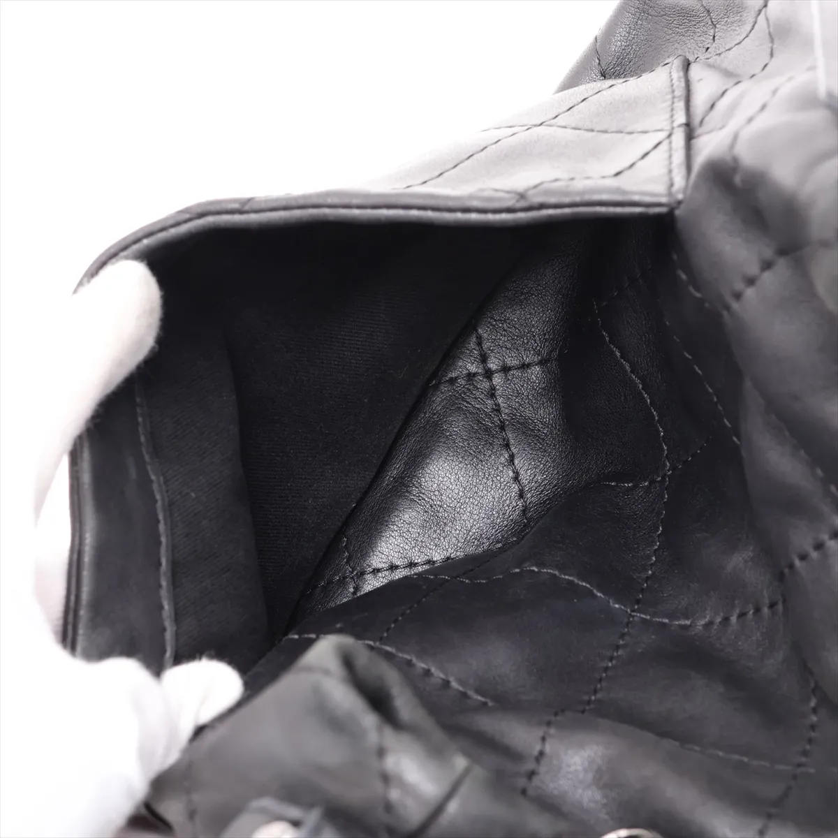 Matelassé Leather 2-Way Handbag, Black with Silver Hardware, Item Number 15472371 (Serial Number in the 15s range) — view 11