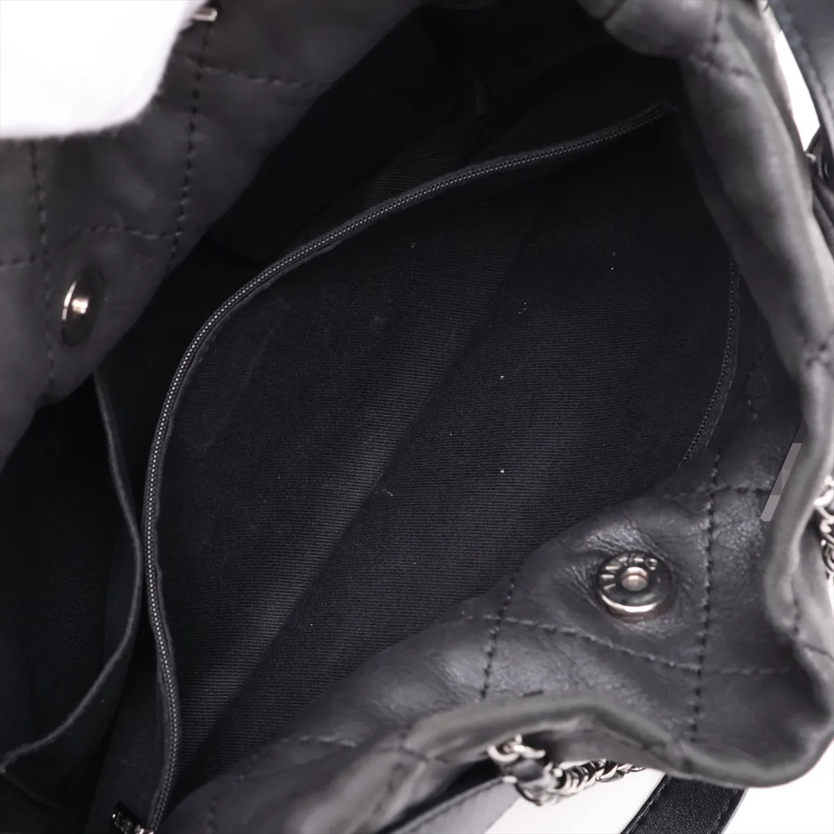 Matelassé Leather 2-Way Handbag, Black with Silver Hardware, Item Number 15472371 (Serial Number in the 15s range) — view 9