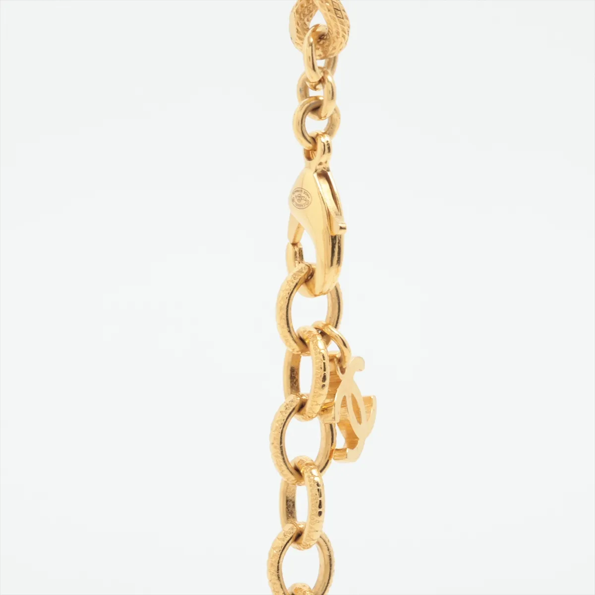 Coco Mark F22A Necklace, GP x Rhinestone, Gold. Shows signs of wear, — view 3