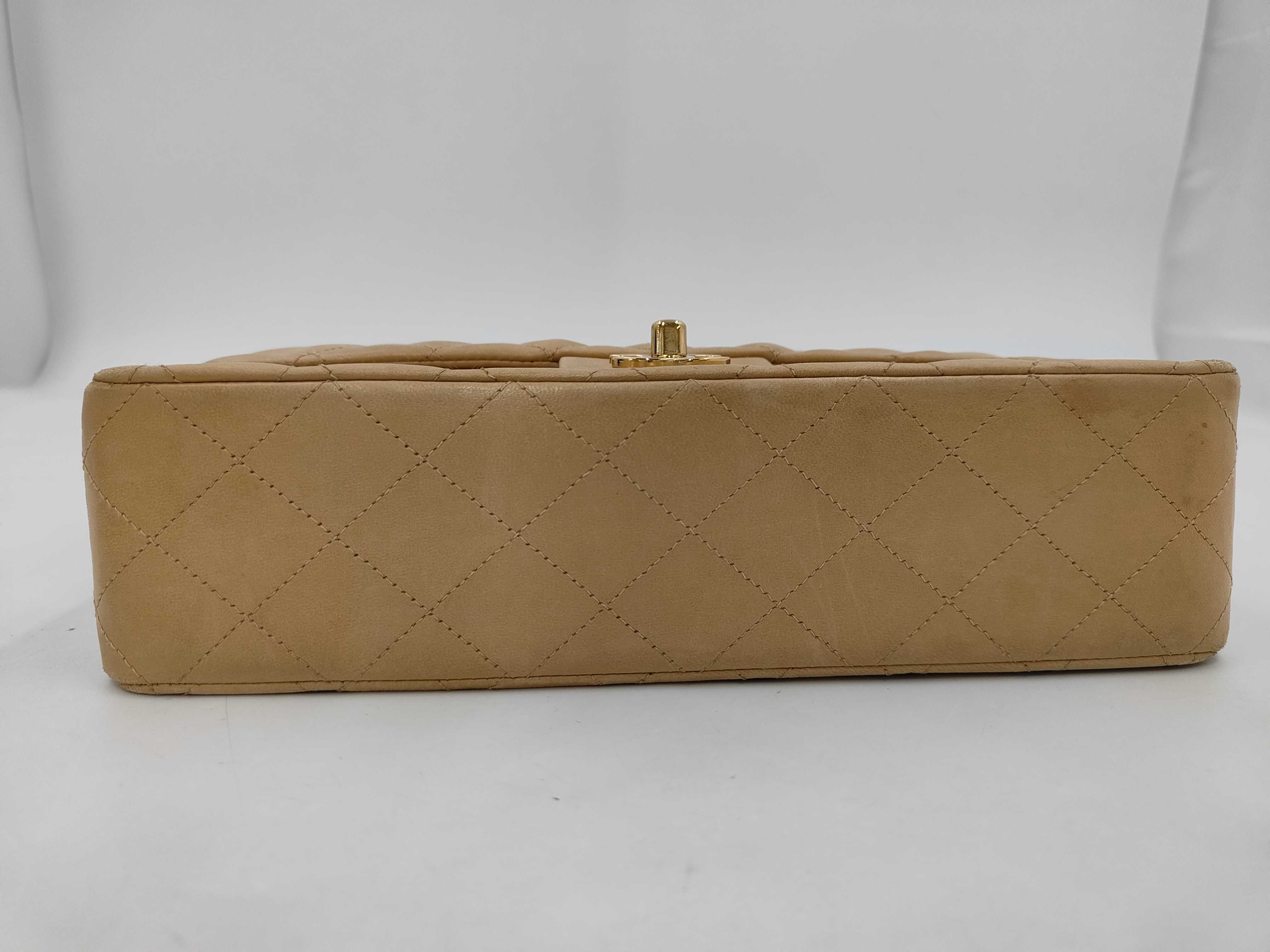 Matelassé 25 Double Flap Lambskin Chain Shoulder Bag, Series 8, Beige — view 11