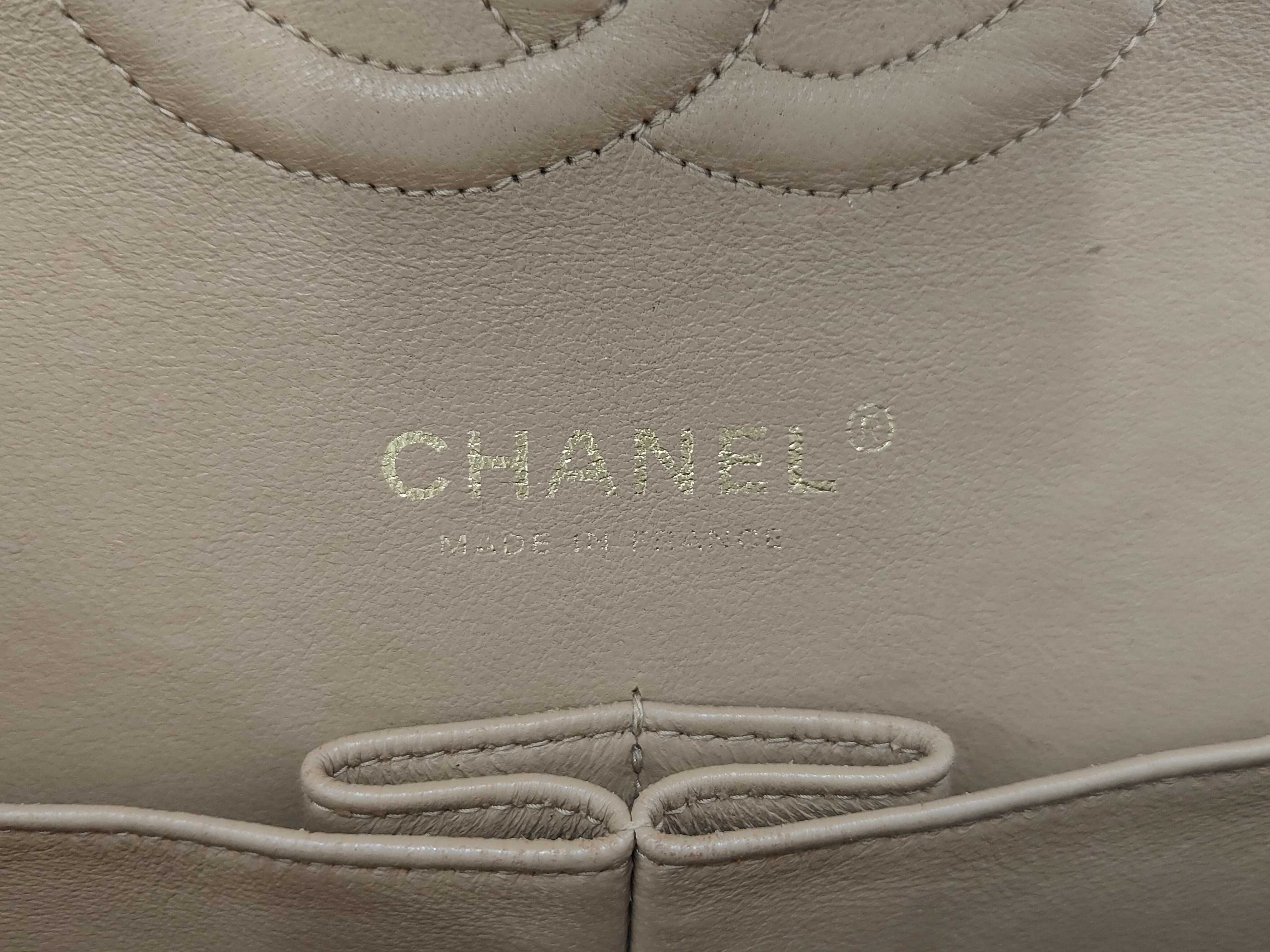 Matelassé 25 Double Flap Lambskin Chain Shoulder Bag, Series 8, Beige — view 5