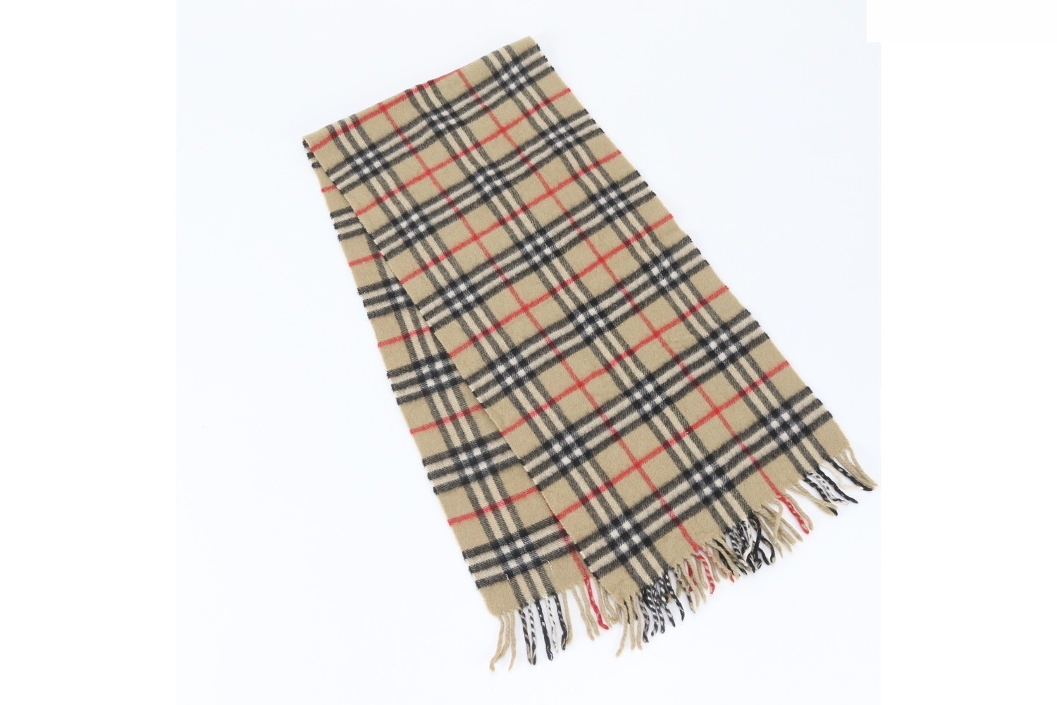 Tag attached, 100% cashmere, Nova Check pattern scarf. — view 2