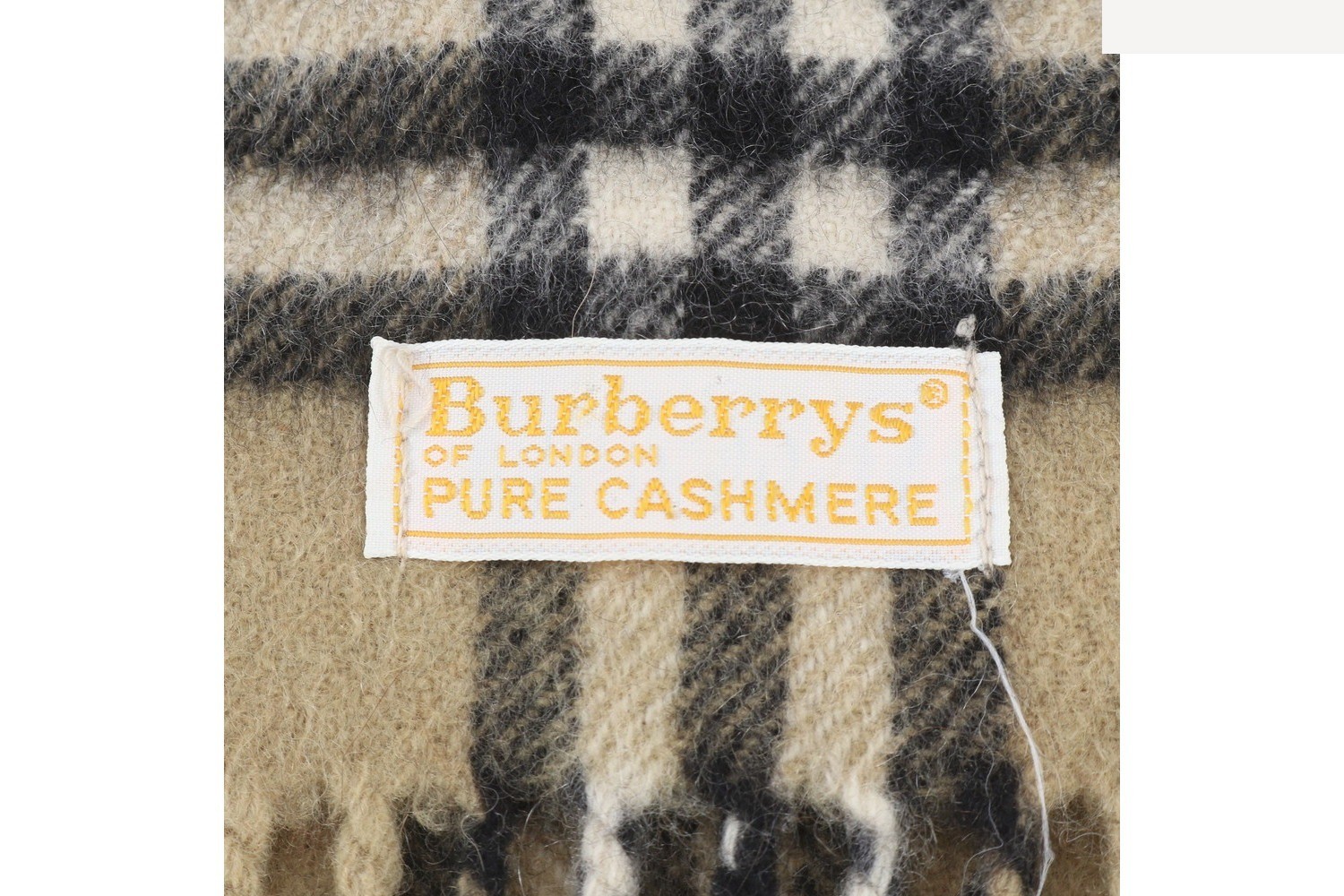 Tag attached, 100% cashmere, Nova Check pattern scarf. — view 3