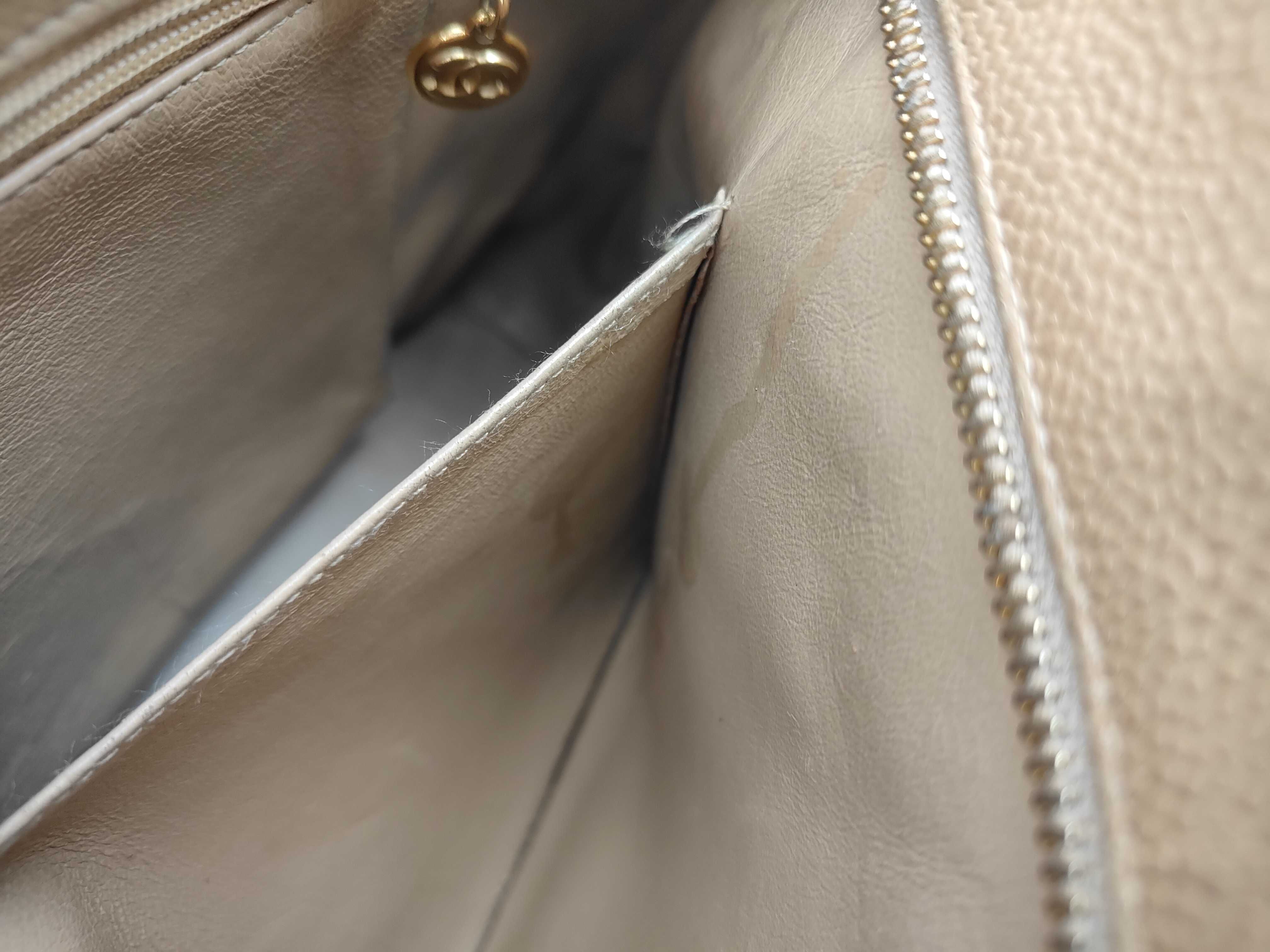 Coco Reissue Tote Bag, Caviar Leather, Beige — view 11