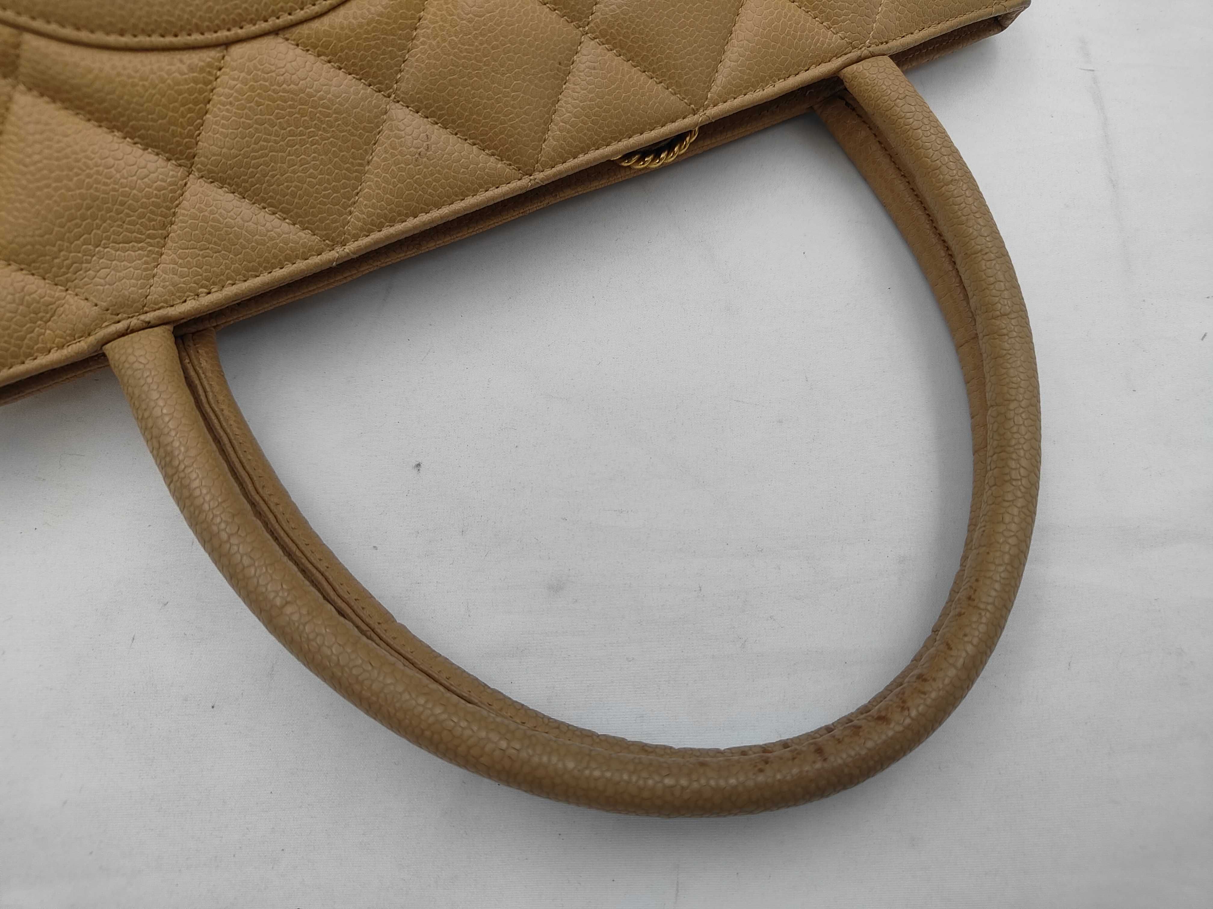 Coco Reissue Tote Bag, Caviar Leather, Beige — view 3
