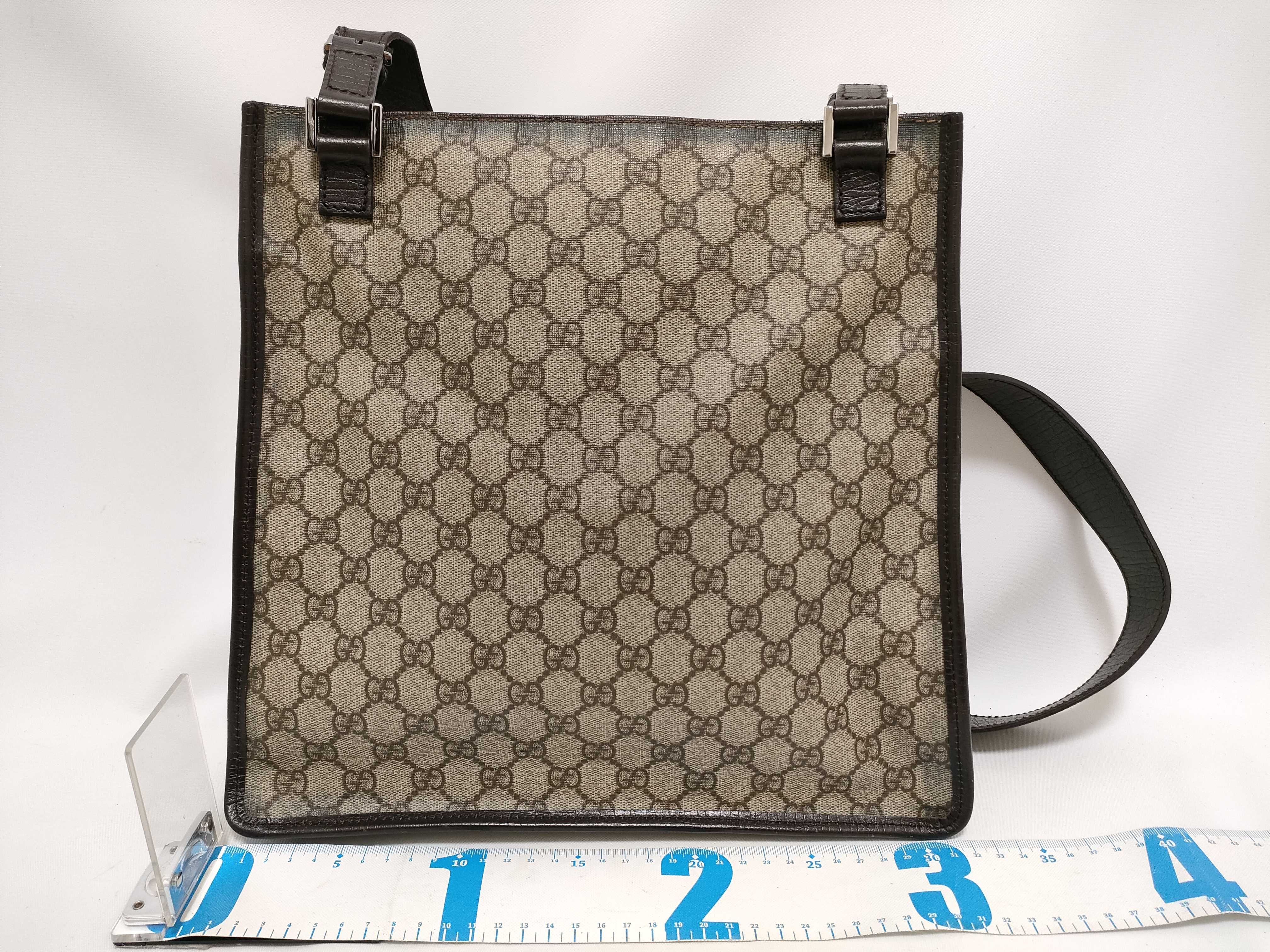 GG Supreme Shoulder Bag, 92560, PVC Leather, Brown. — view 2