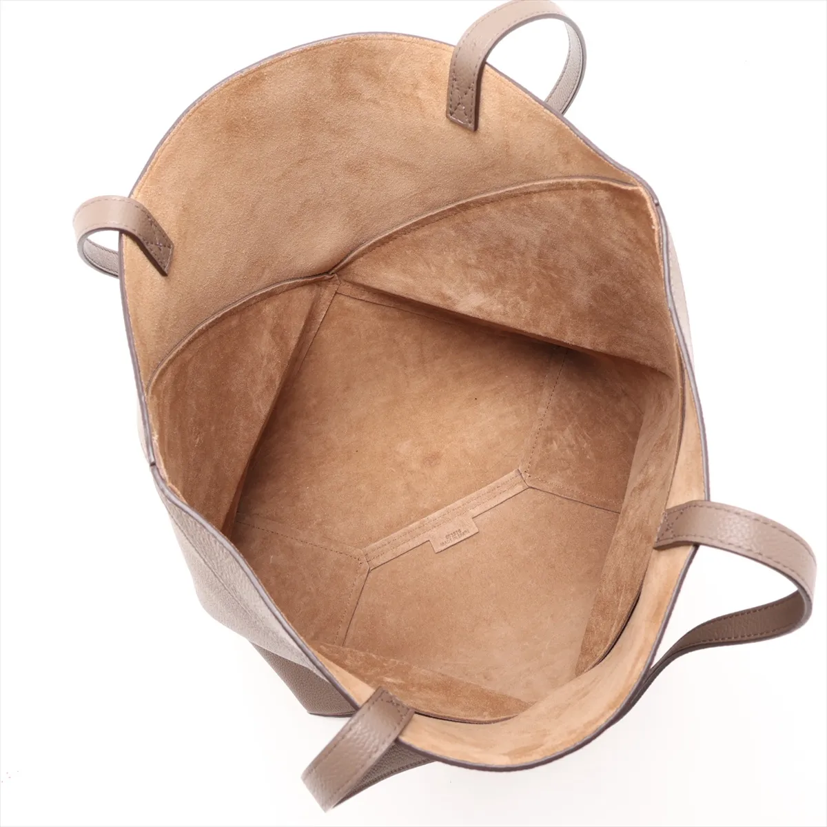 Puzzlefold Medium Leather Tote Bag, Greige — view 7
