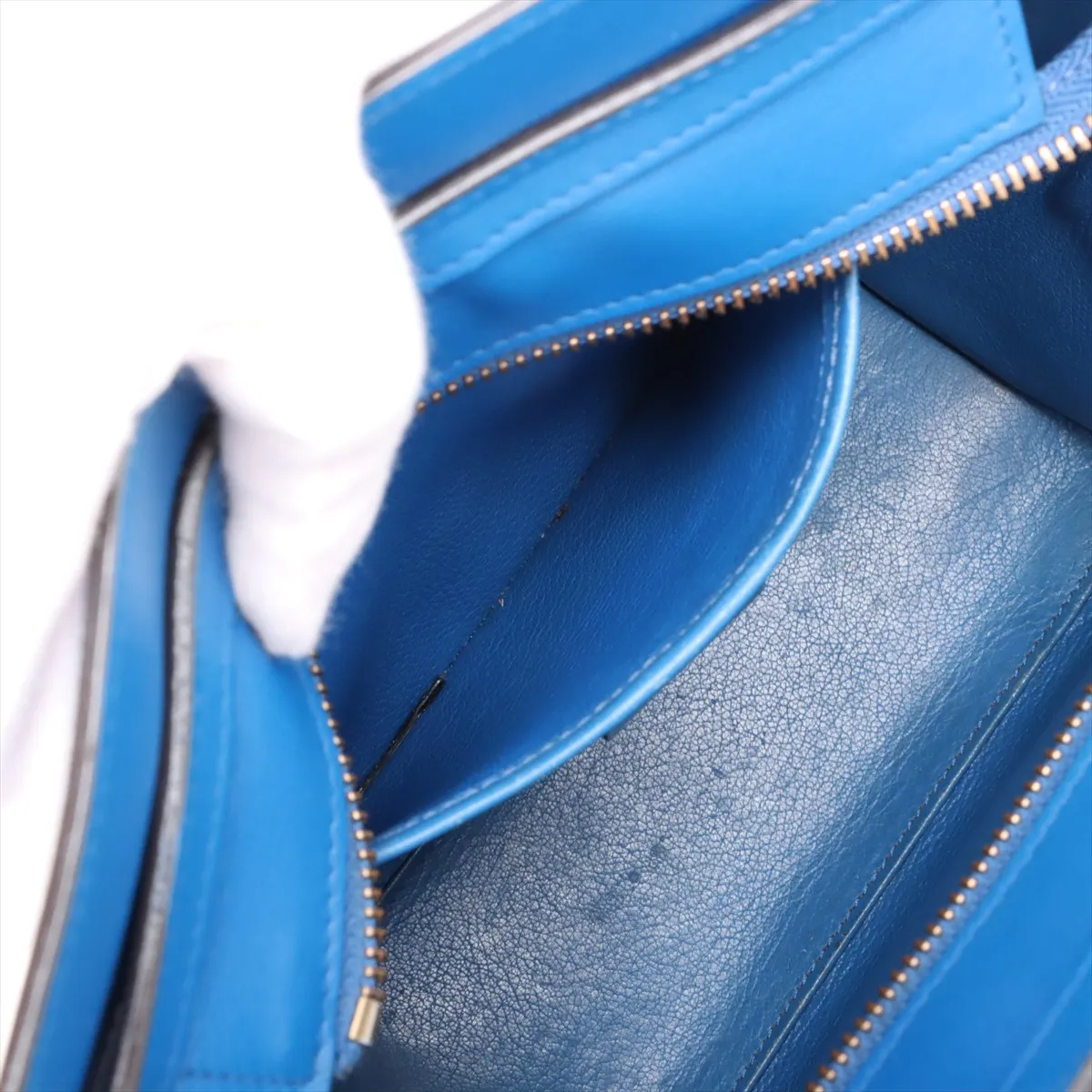 Luggage Nano Shopper Leather 2WAY Handbag Blue — view 9