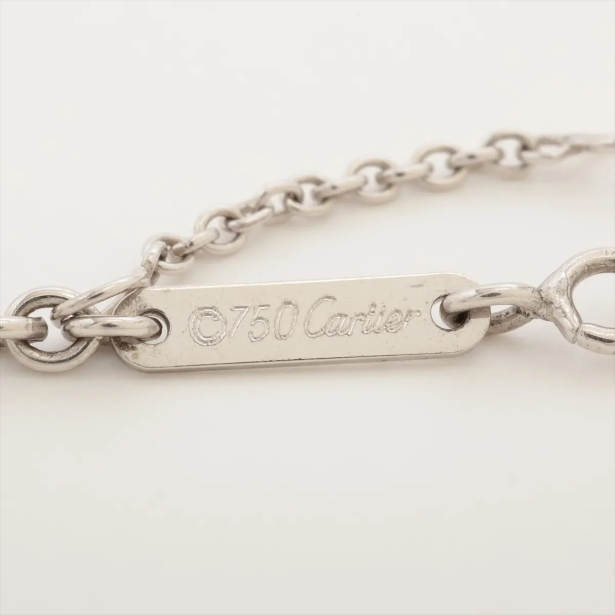 Knot Diamond Charm Necklace, 750 (WG), 13.1g, CQ5438 CJ4560 — view 4