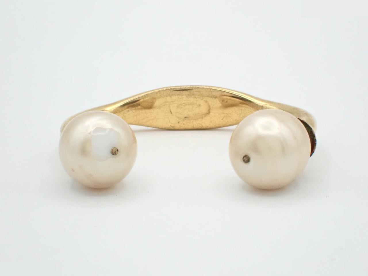 Pearl gold bangle — view 2