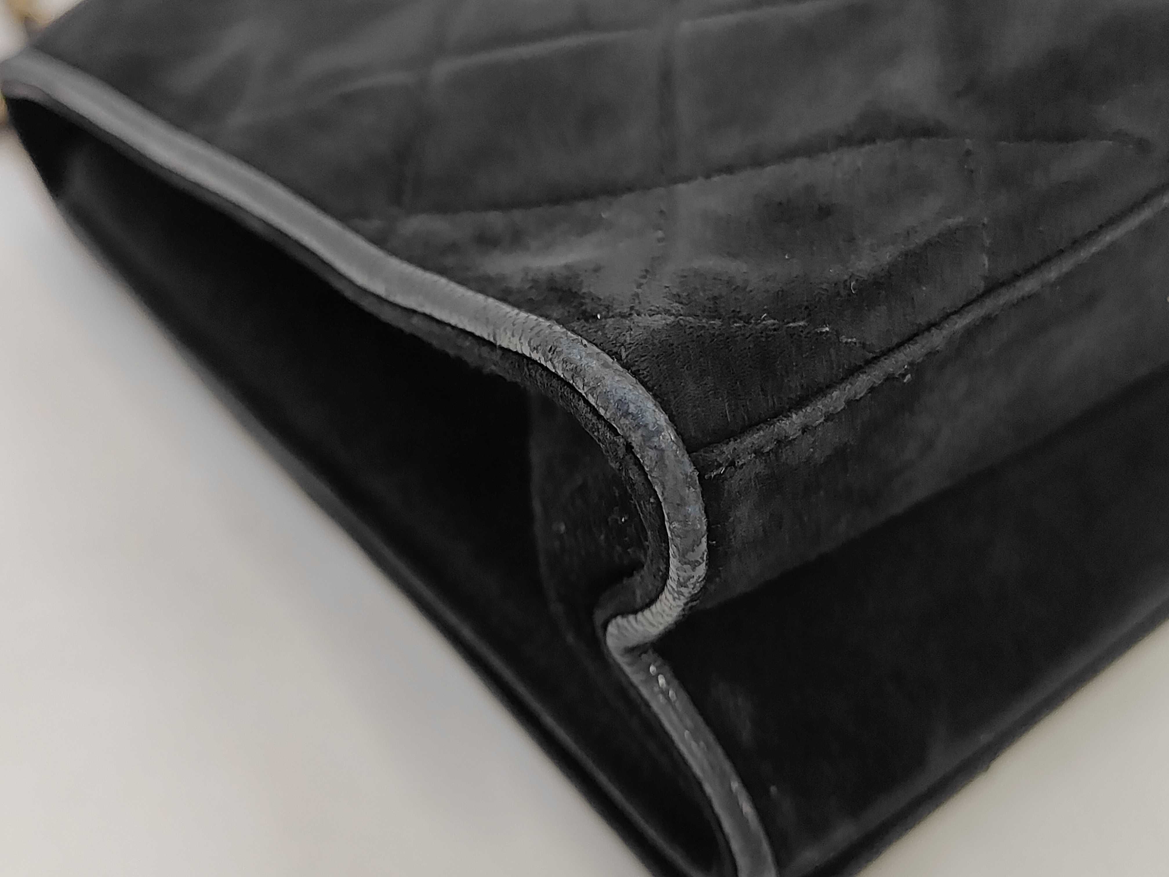 Coco Mark Full Flap Chain Shoulder Bag, Suede, Black, Silver Hardware, 1150953 (Shoulder Bag) — view 3